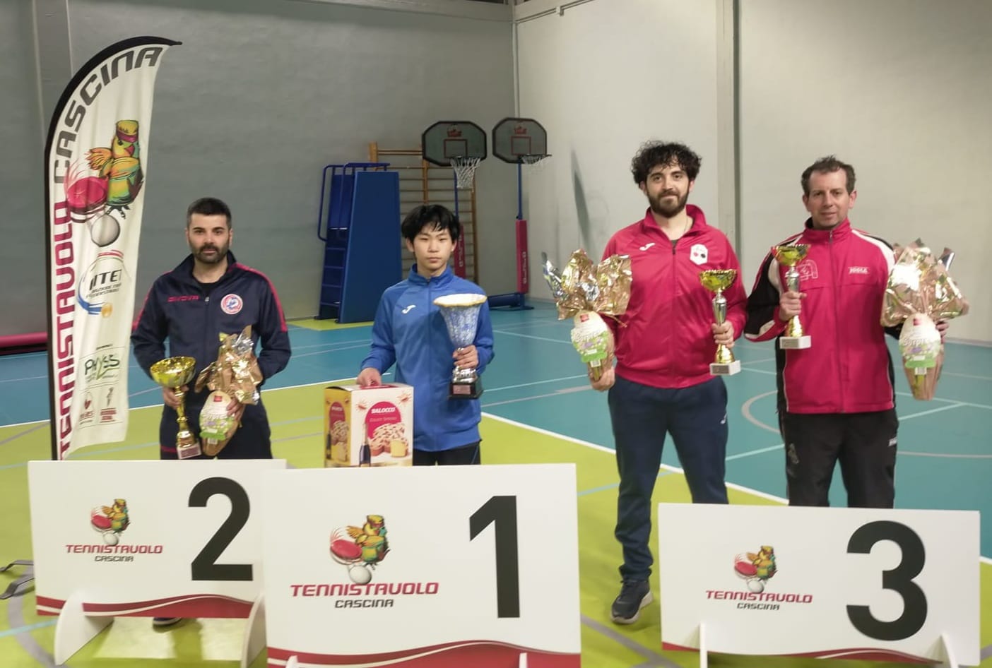 Open di Cascina 19 aprile 2025 podio del singolare Over 800 maschile Over 50 femminile