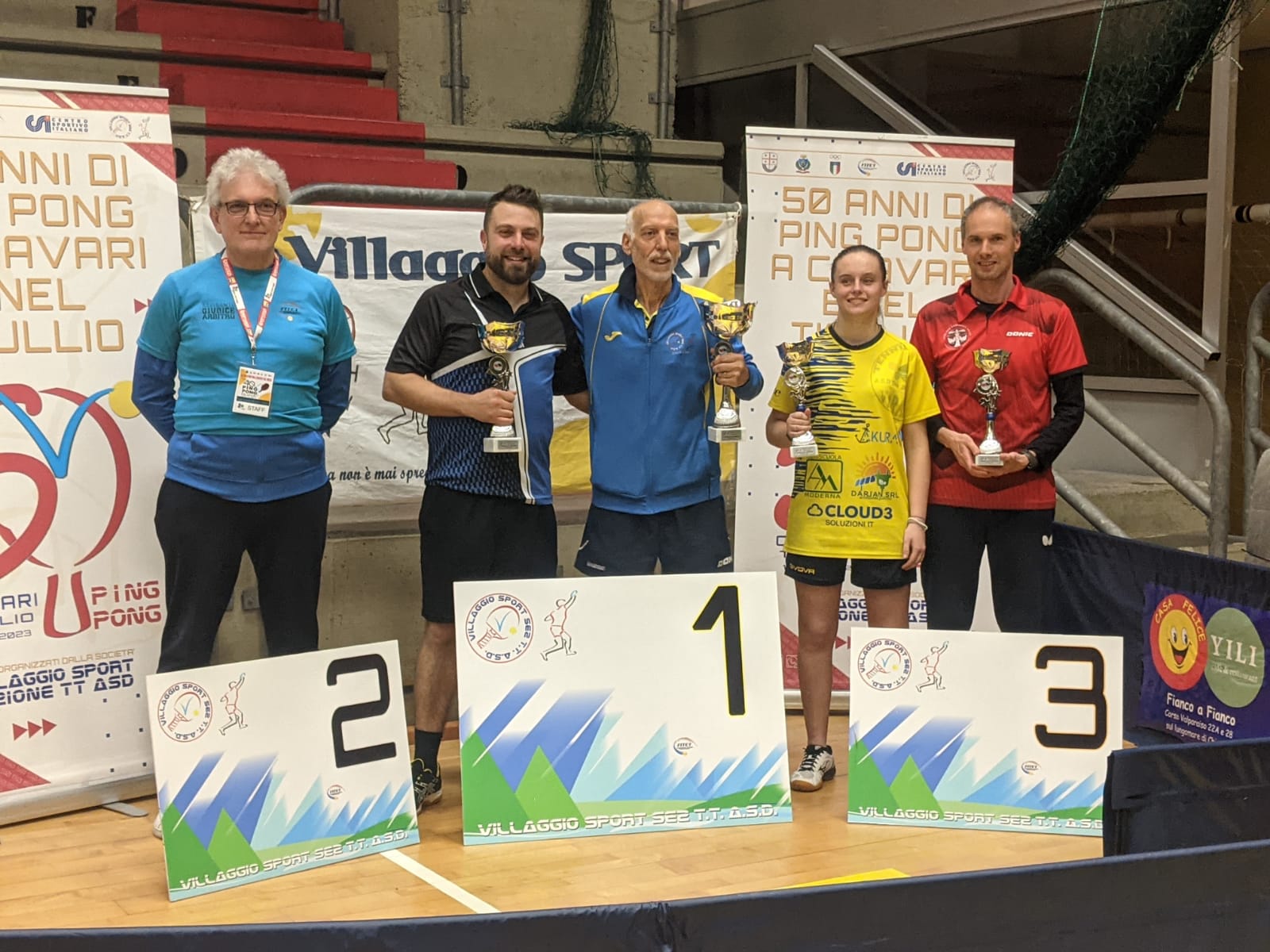 Open di Chiavari 10 11 maggio 2025 podio del singolare Over 1500 maschile Over 150 femminile