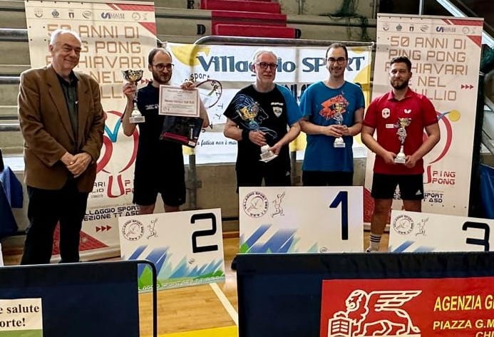 Open di Chiavari 10 11 maggio 2025 podio del singolare Over 600 maschile Over 50 femminile