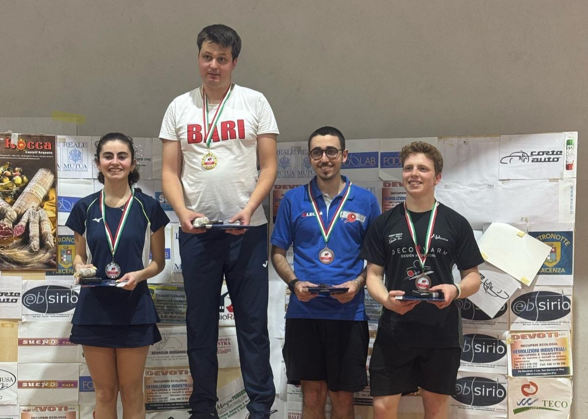 Open di Cortemaggiore 19 21 aprile 2025 podio del singolare Over 4000 maschile 5ª categoria femminile