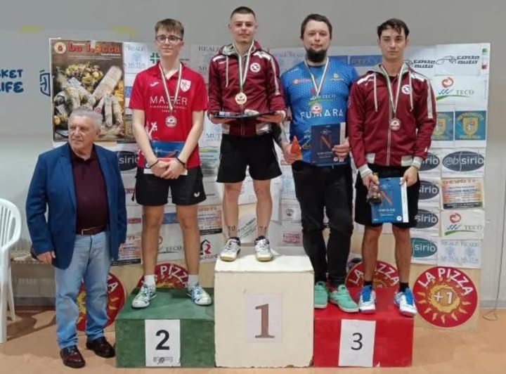 Open di Cortemaggiore 19 21 aprile 2025 podio del singolare Over 50 maschile 2ª 3ª categoria femminile