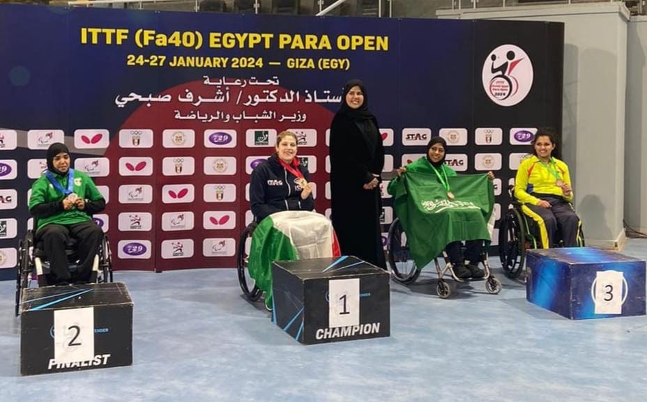 Open di Egitto paralimpico 2024 podio del singolare di classe 1 2 con Giada Rossi oro