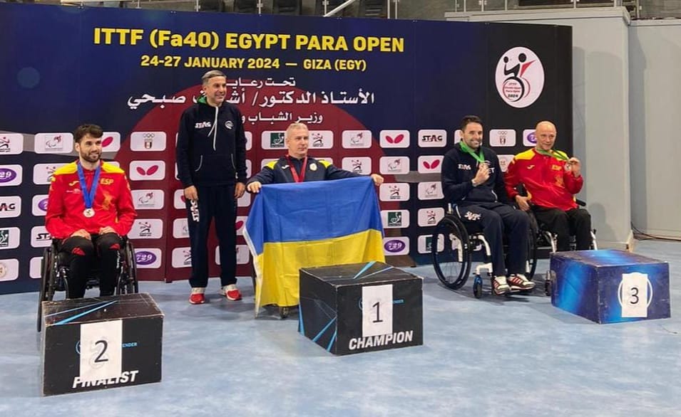 Open di Egitto paralimpico 2024 podio del singolare di classe 2 con Federico Crosara bronzo