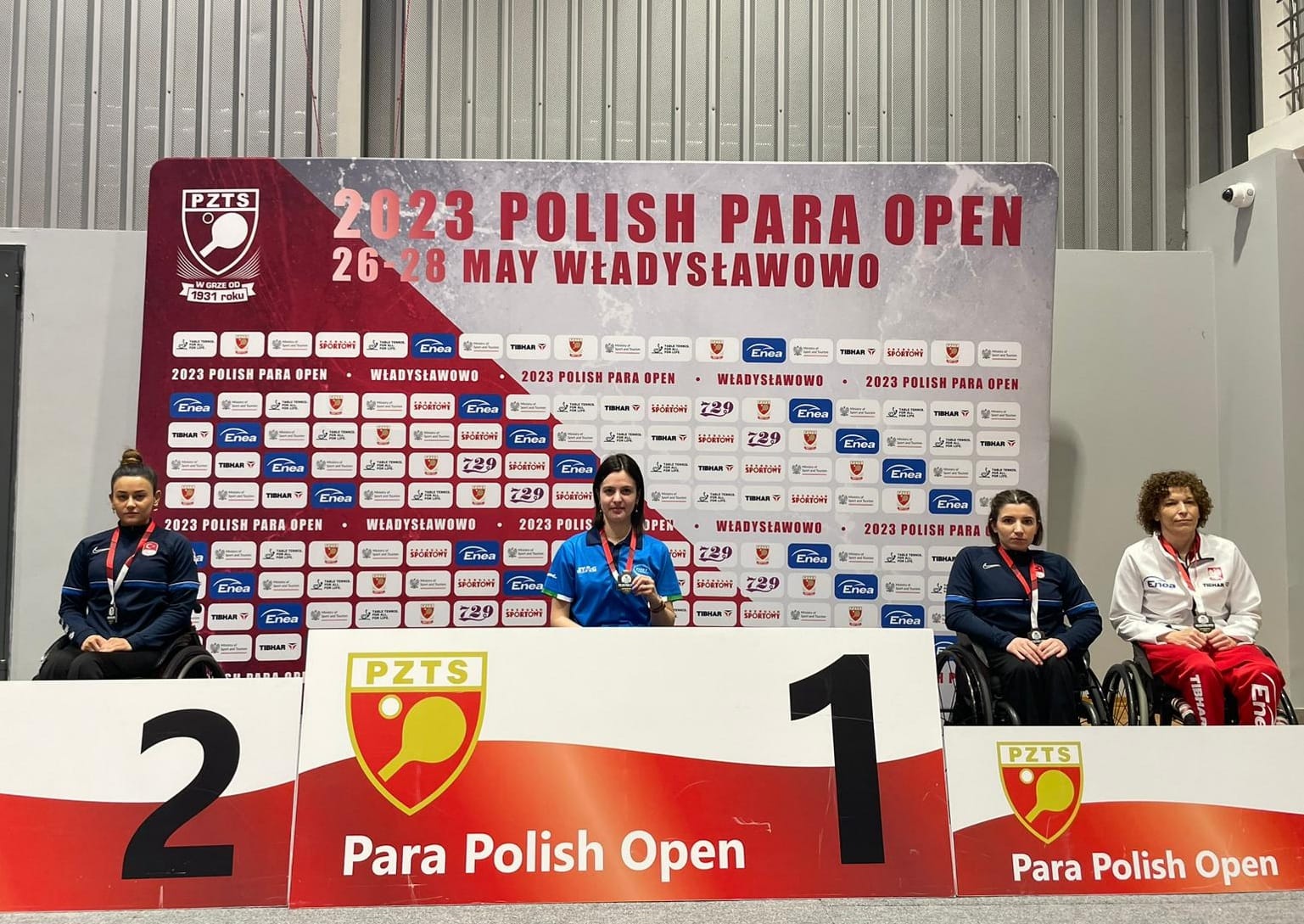 Open di Polonia paralimpico 2023 podio del singolare femminile di classe 1 3