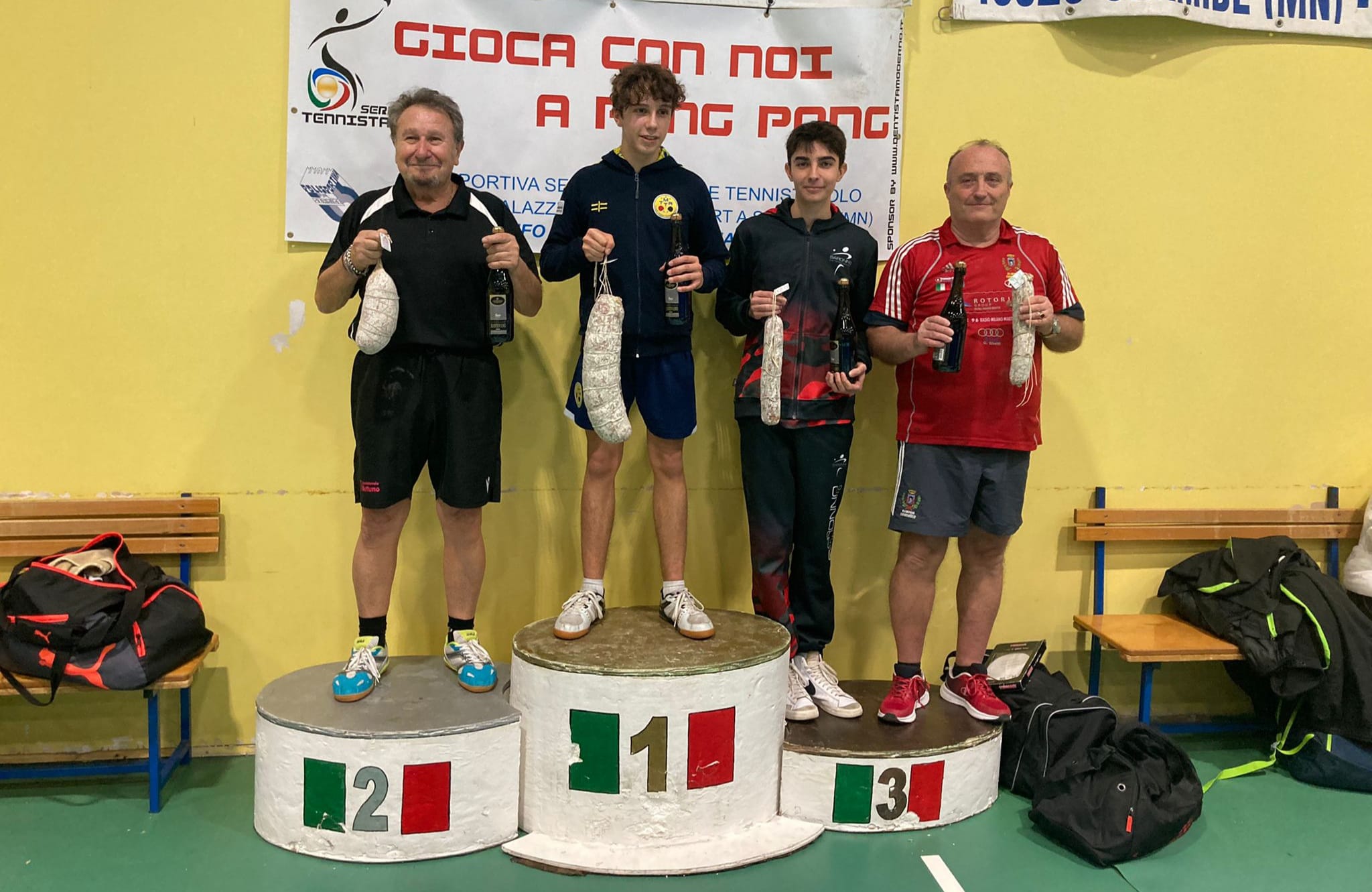 Open di Sermide dicembre 2022 podio del singolare di quinta categoria
