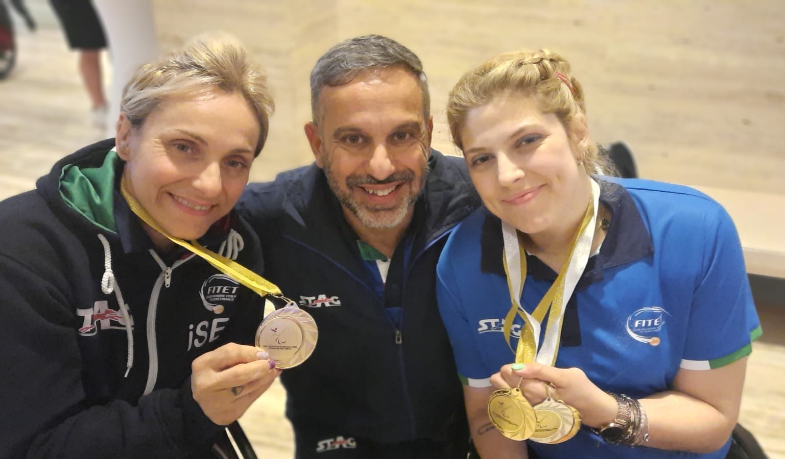 Open di Slovenia paralimpico 2023 Alessandro Arcigli con Michela Brunelli e Giada Rossi