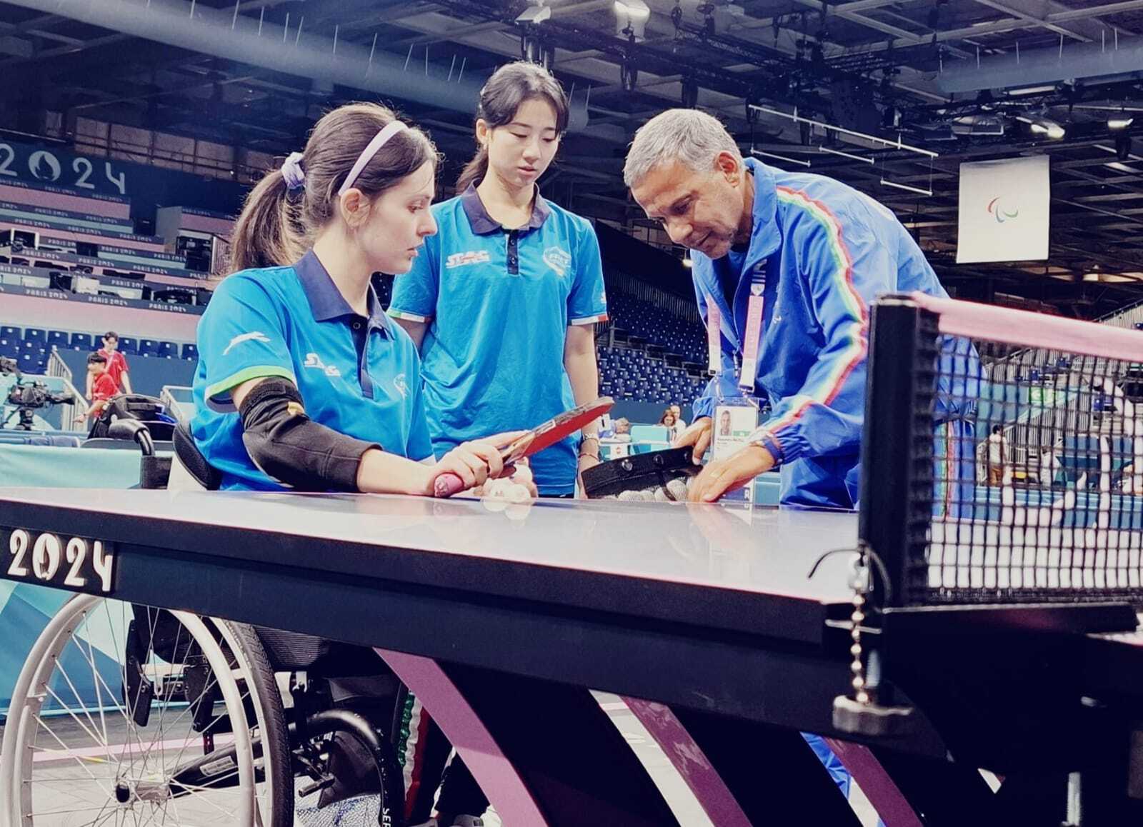 Paralimpiadi di Parigi 2024 Carlotta Ragazzini in allenamento con Alessandro Arcigli e Hwang Eunbit