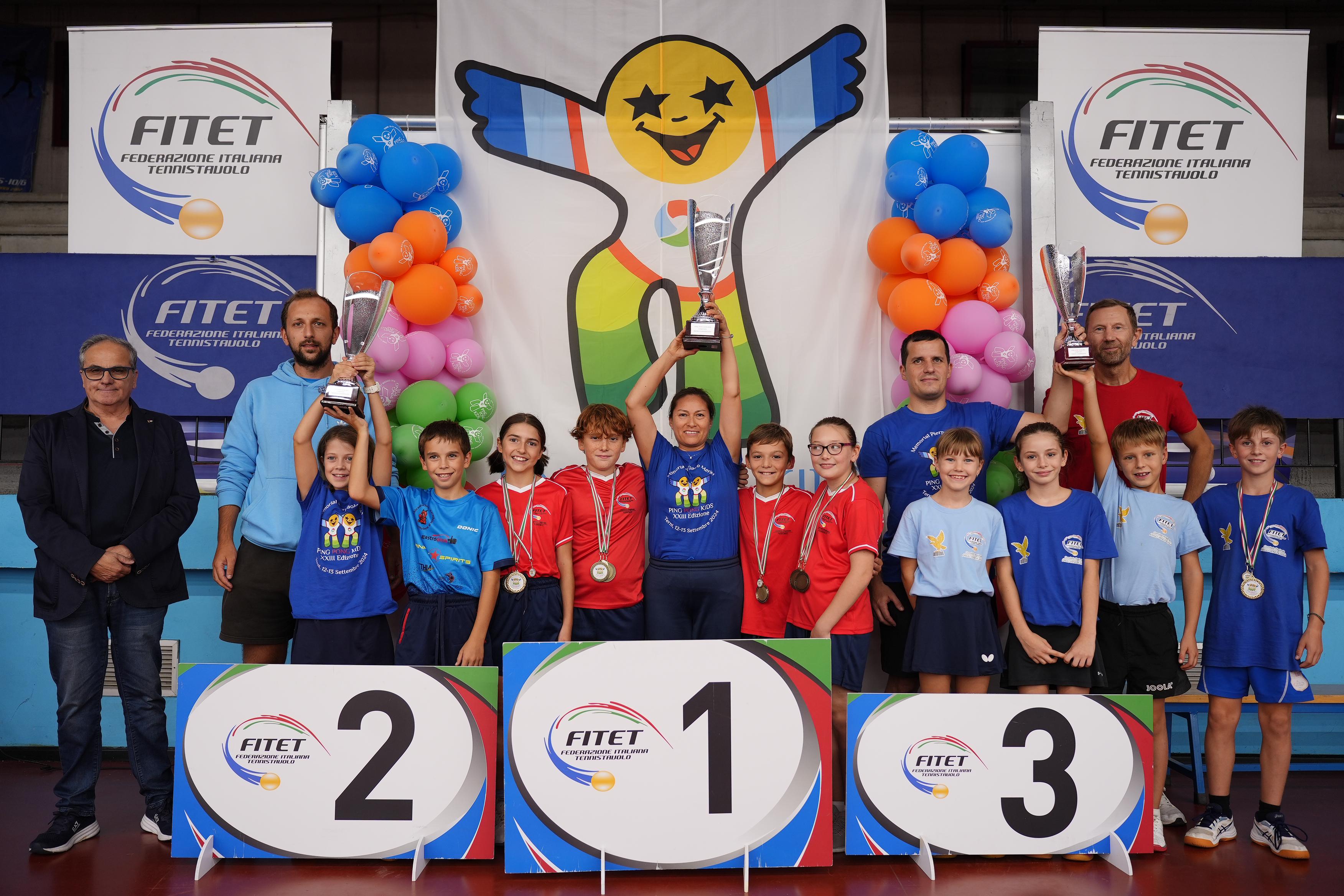 Ping Pong Kids 2024 podio classifica generale