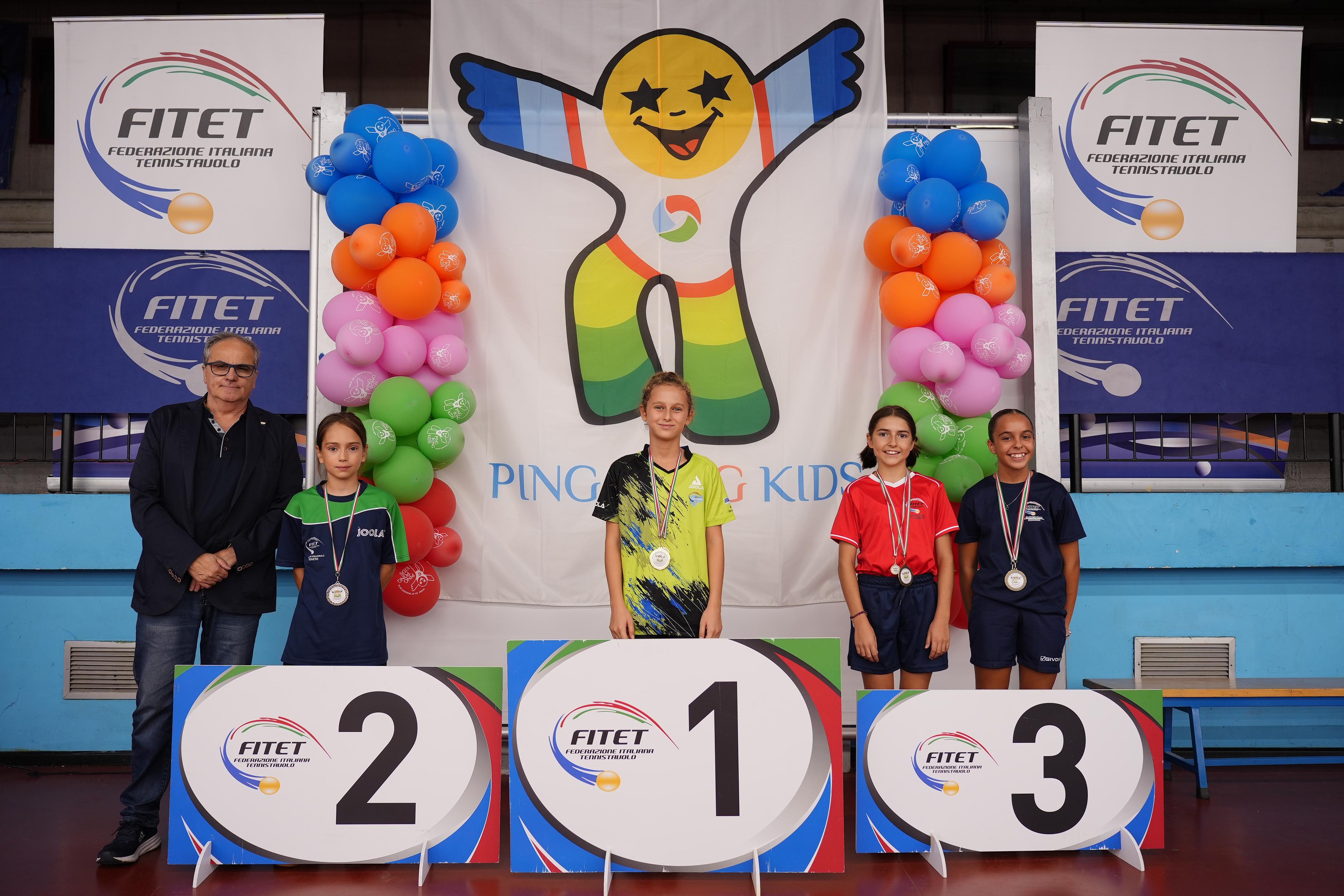 Ping Pong Kids 2024 podio prove motorie Over 1000 femminile