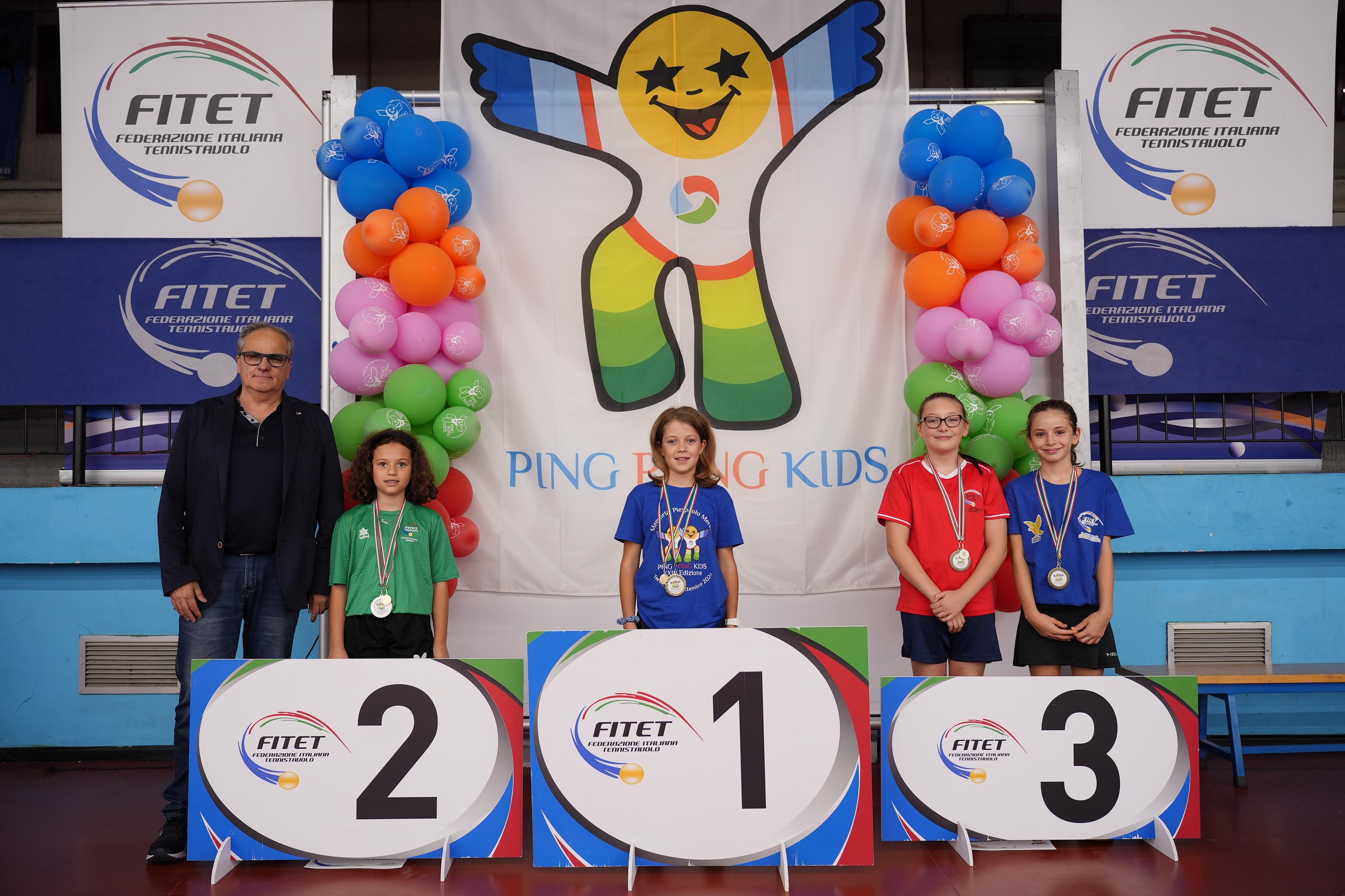 Ping Pong Kids 2024 podio prove motorie Under 1000 femminile