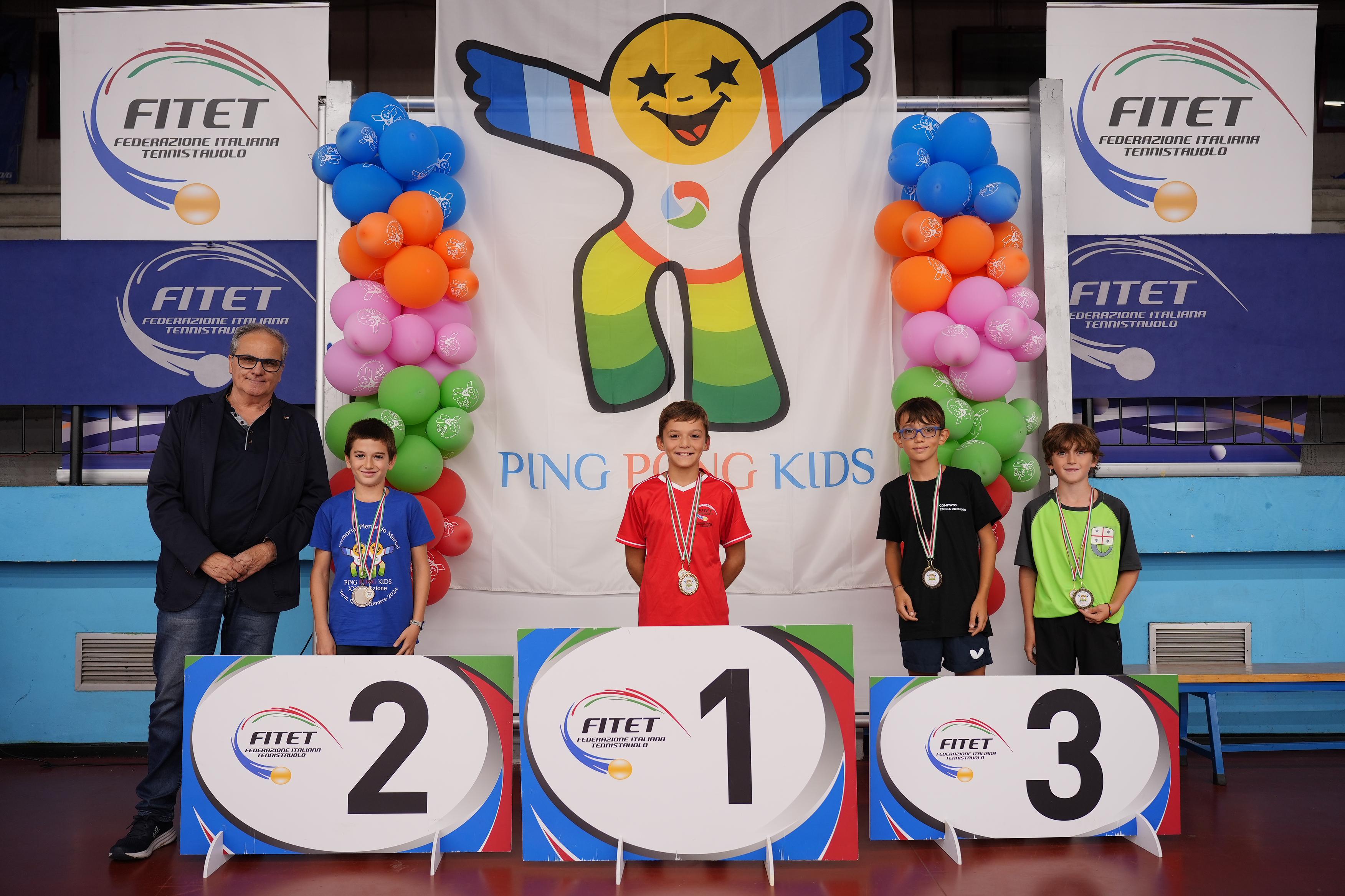 Ping Pong Kids 2024 podio prove motorie Under 2000 maschile