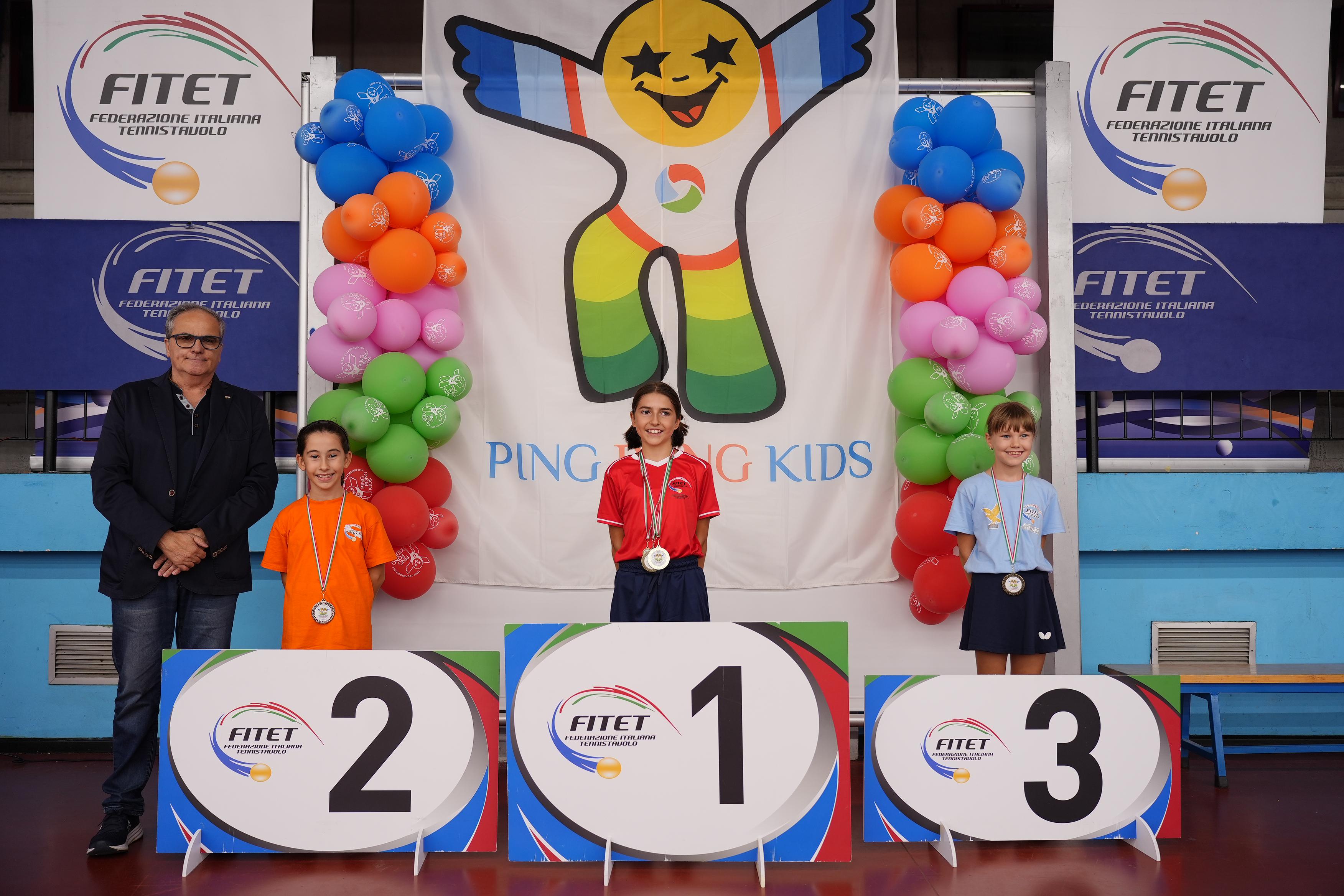 Ping Pong Kids 2024 podio torneo tennistavolo Over 1000 femminile