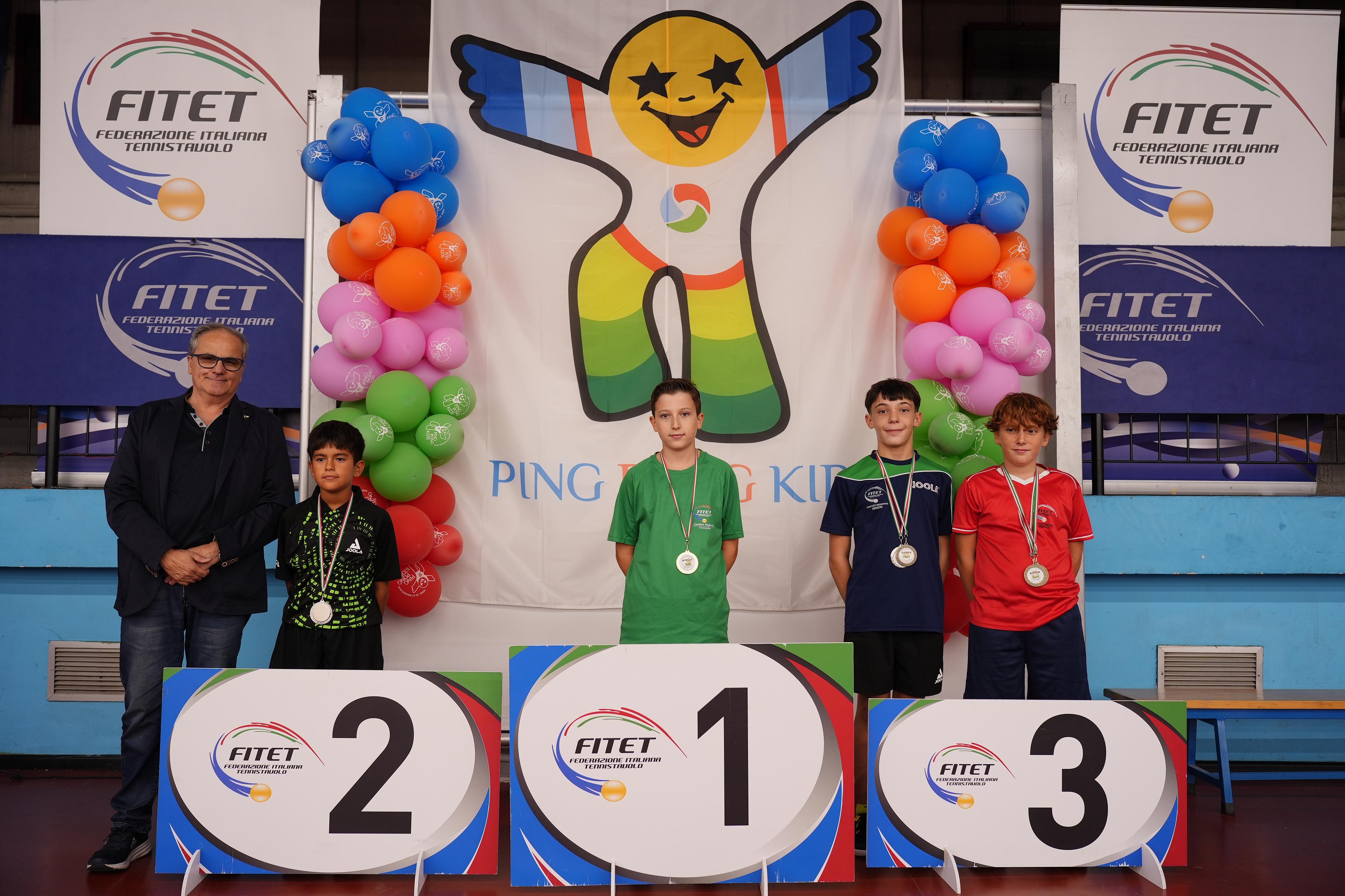 Ping Pong Kids 2024 podio torneo tennistavolo Over 2000 maschile