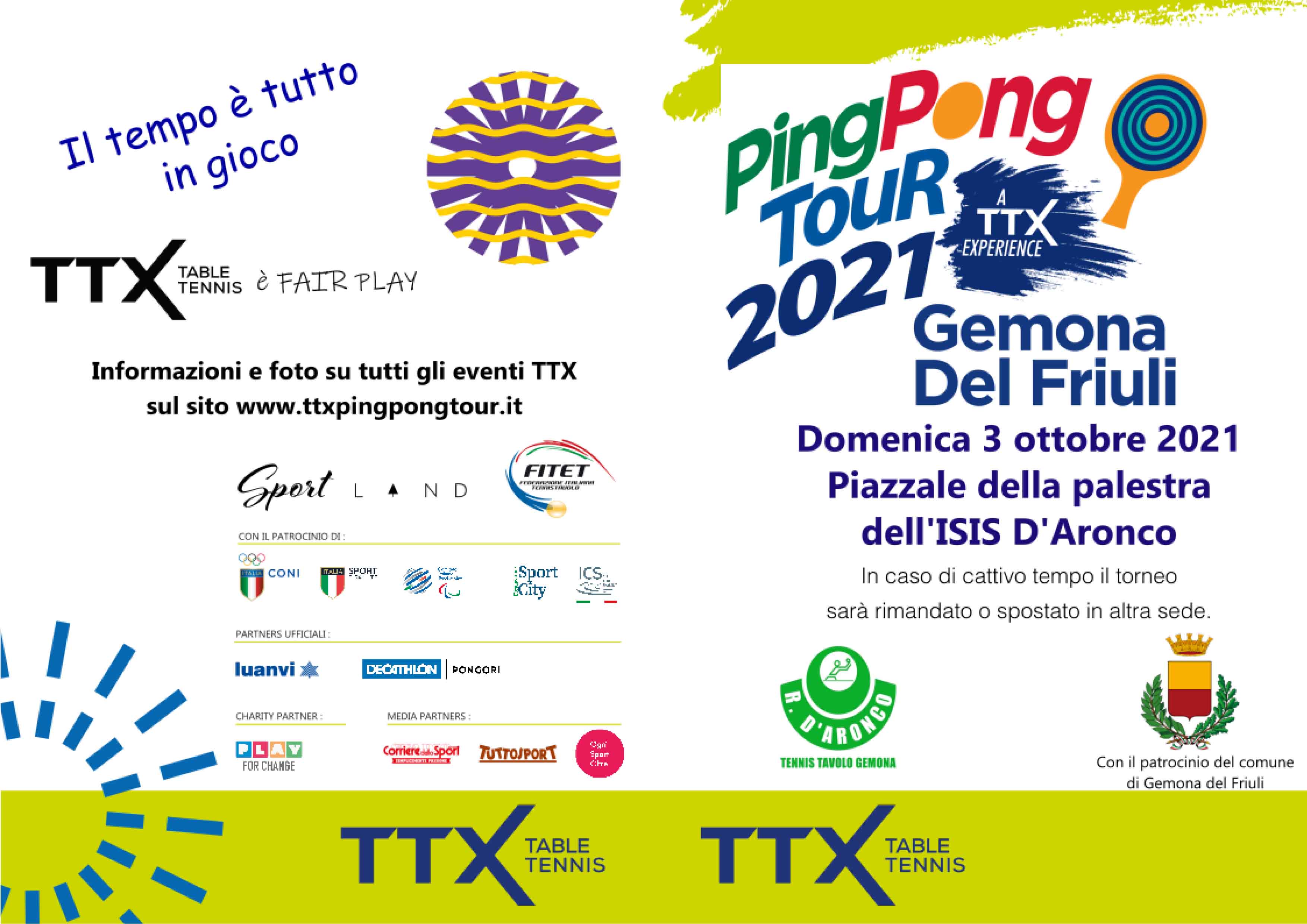 Ping Pong Tour 2021 a Gemona del Friuli logo