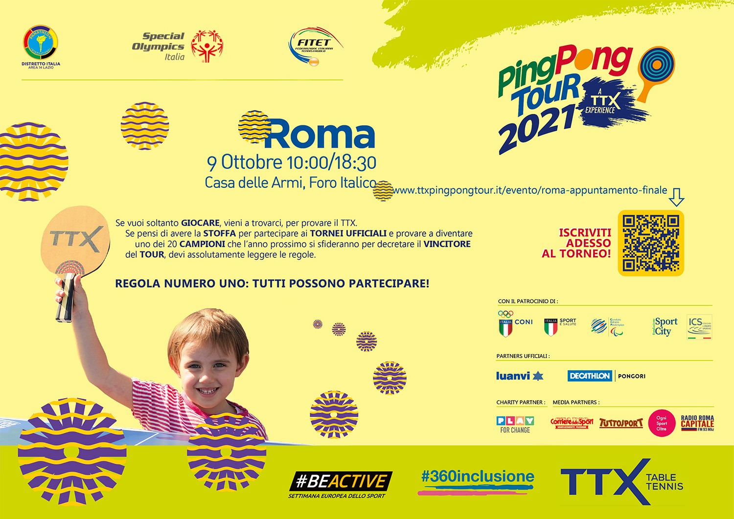 Ping Pong Tour 2021 a Roma 9 ottobre locandina