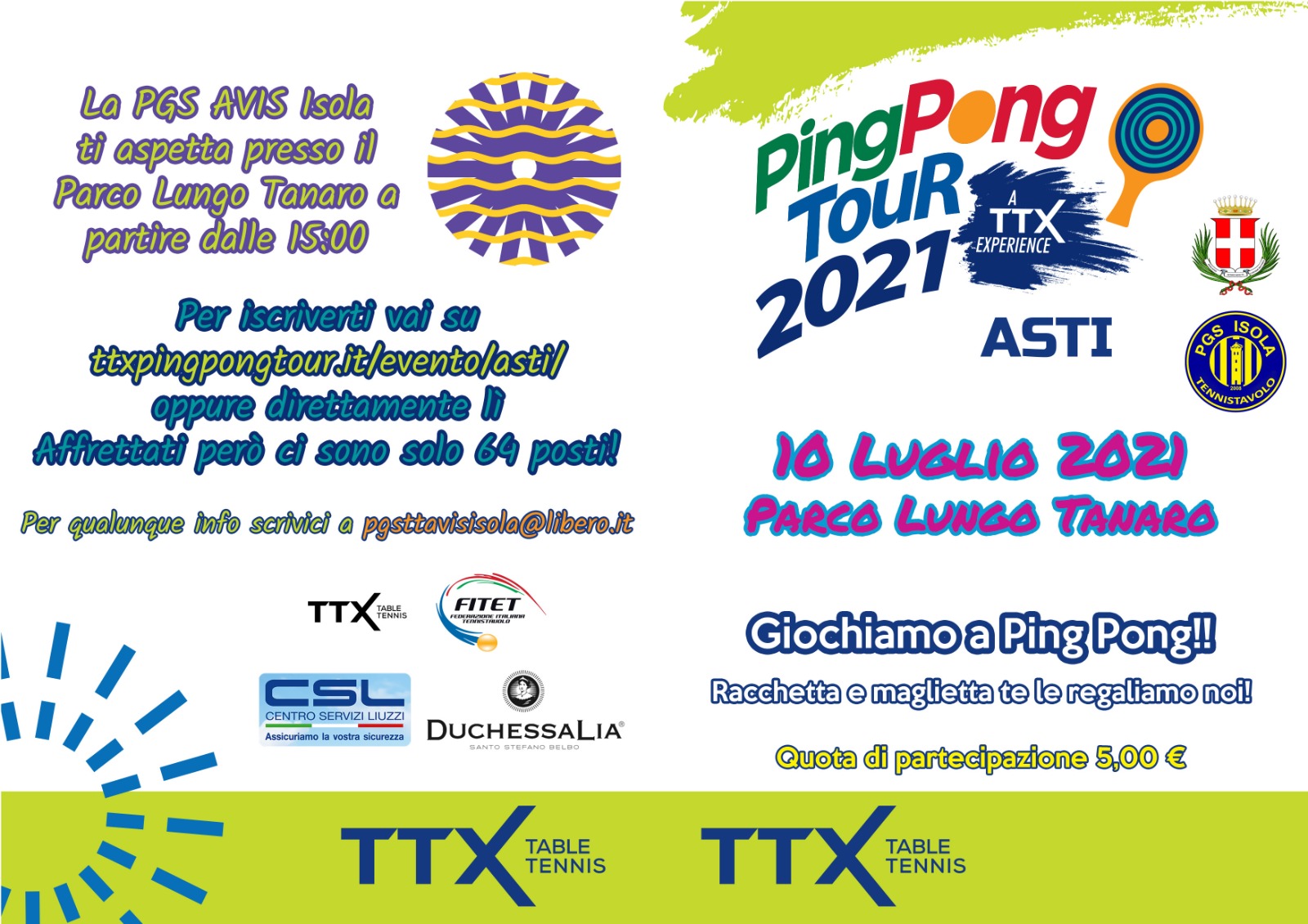 Ping Pong Tour 2021 ad Asti