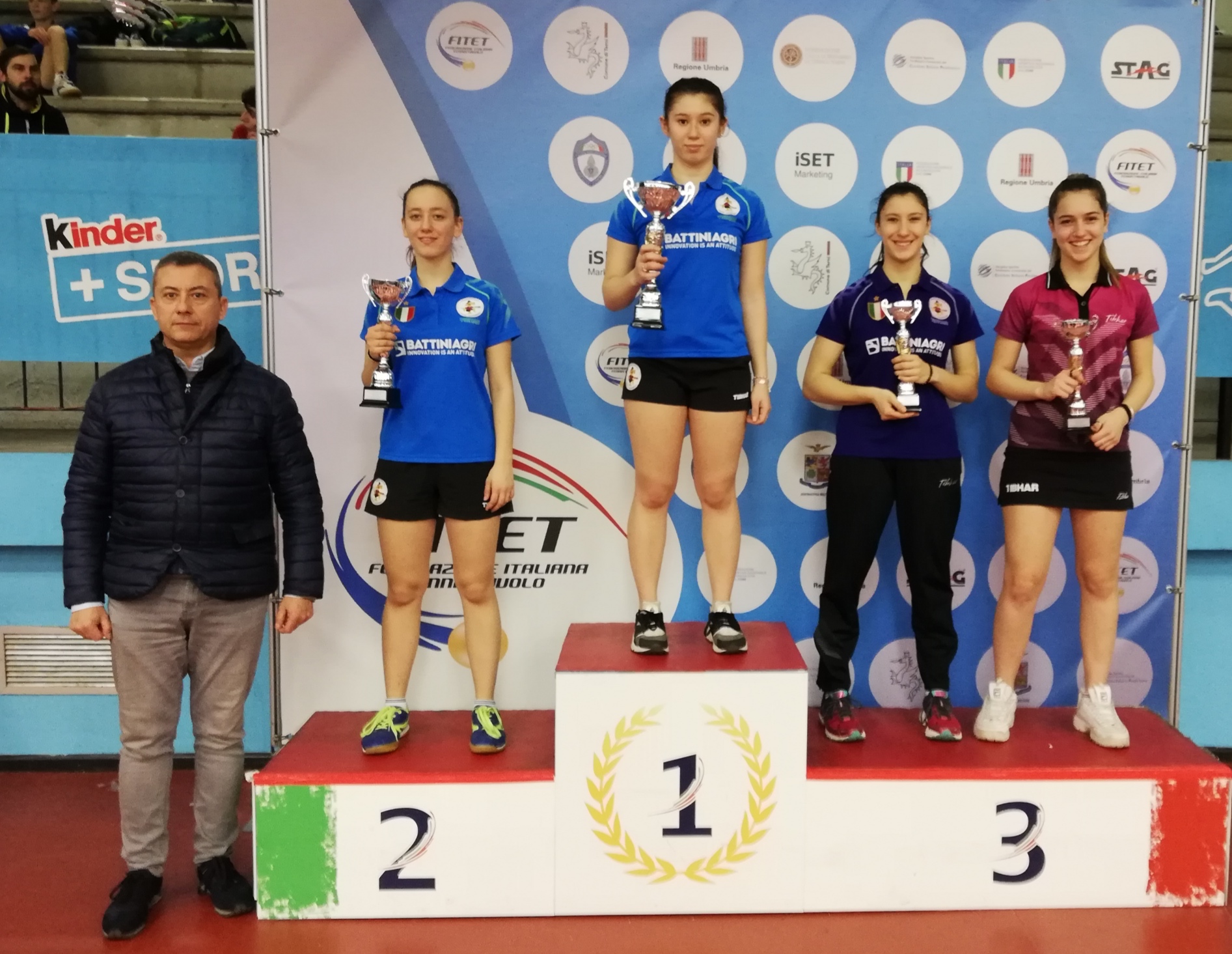 Podio Juniores femminile torneo nazionale di Terni gennaio 2019