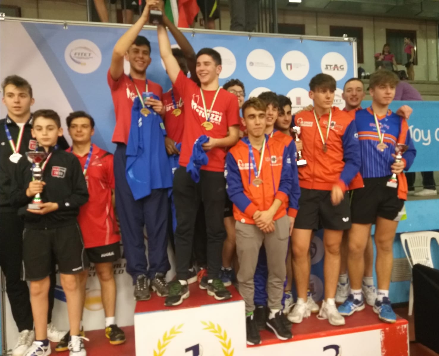 Podio Juniores maschili Campionati Italiani giovanili a squadre 2019