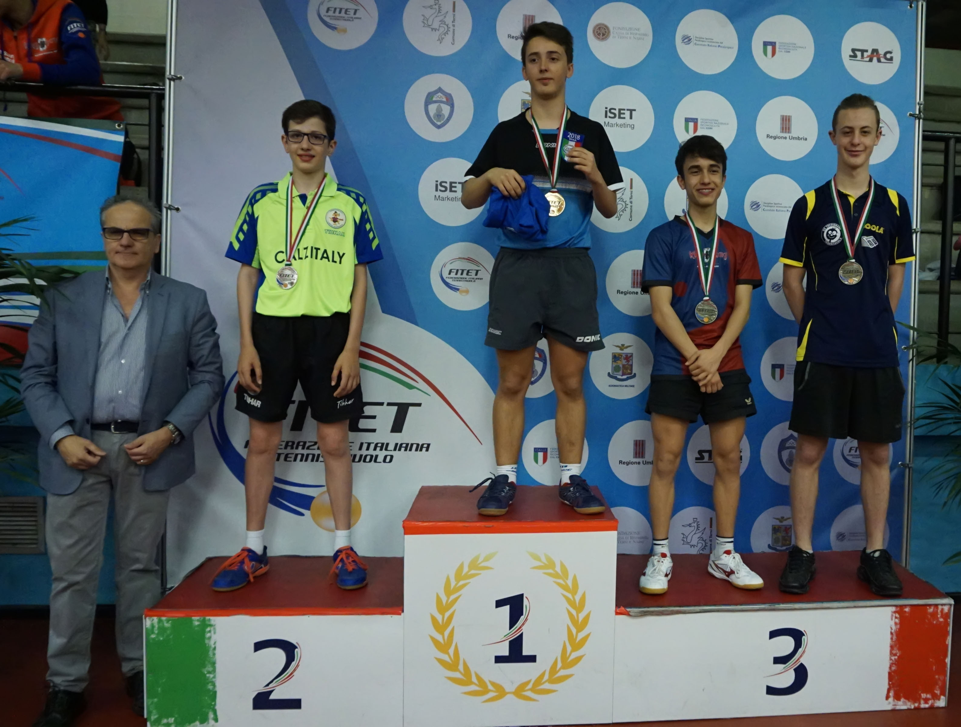 Podio Singolare Maschile Allievi Terni 2018
