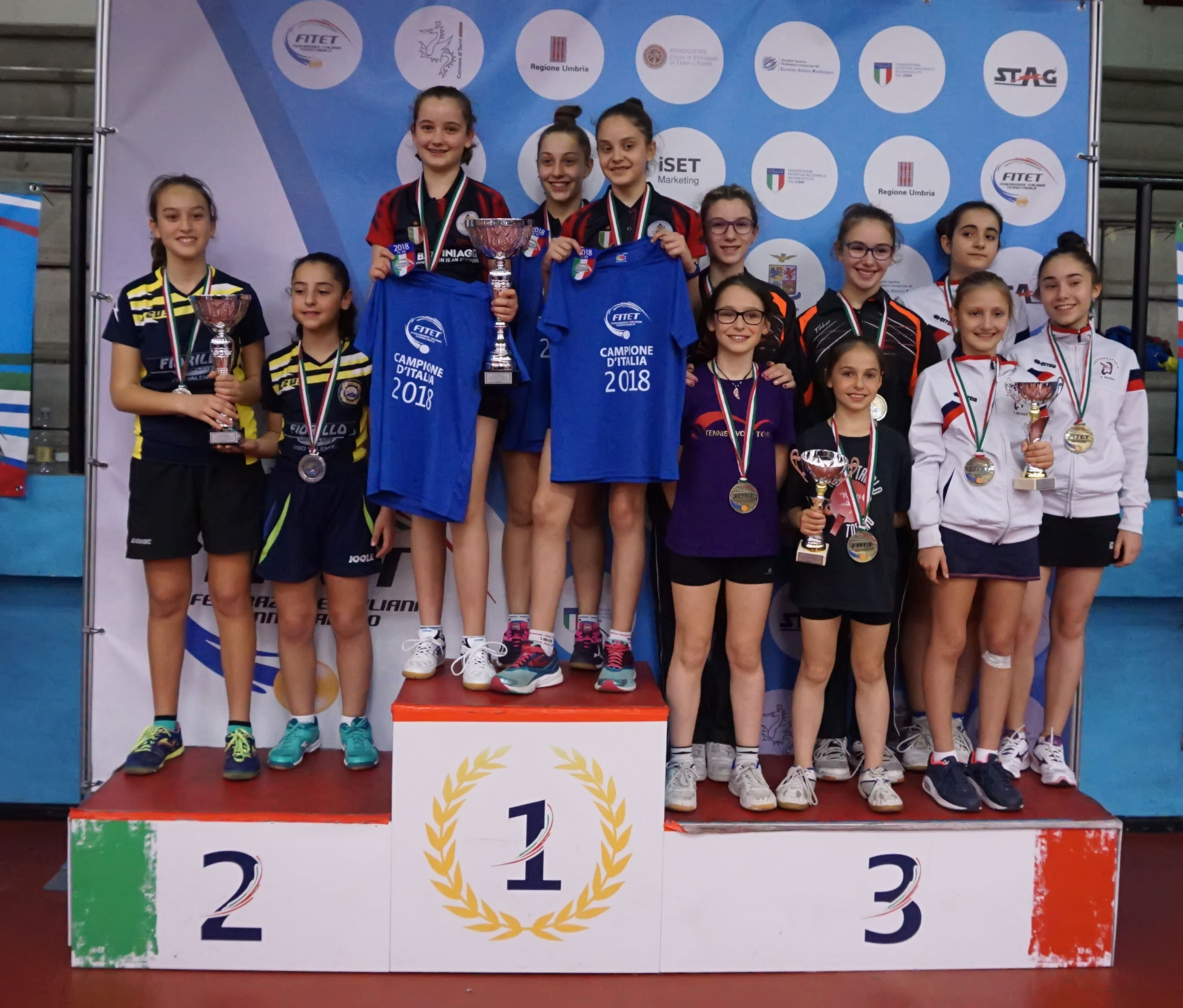 Podio Squadre Femminile Ragazze Terni 2018