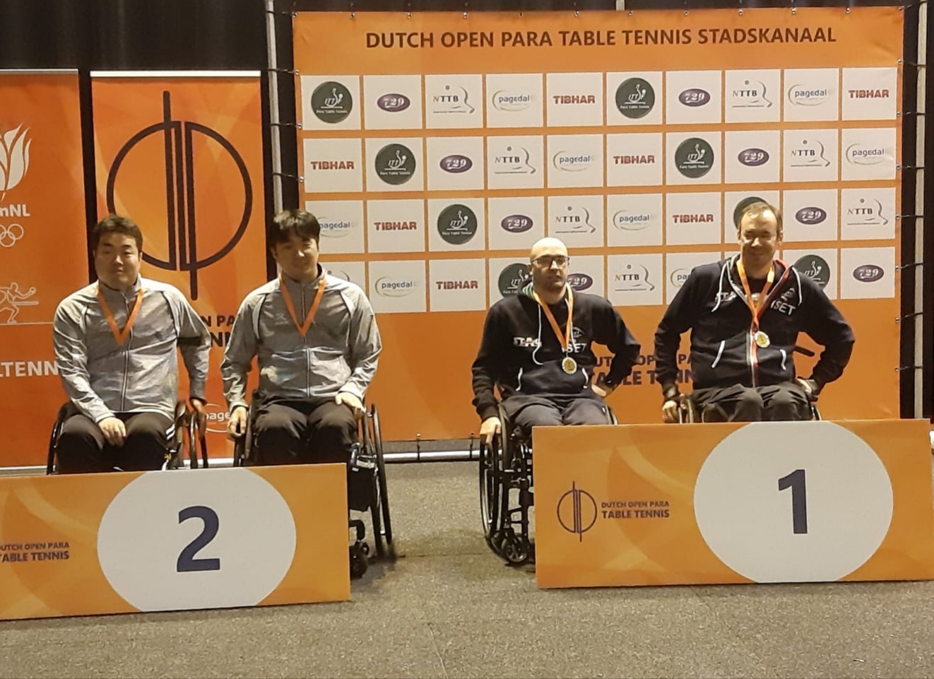 Podio a squadre di classe 1 Open di Olanda paralimpico 2019