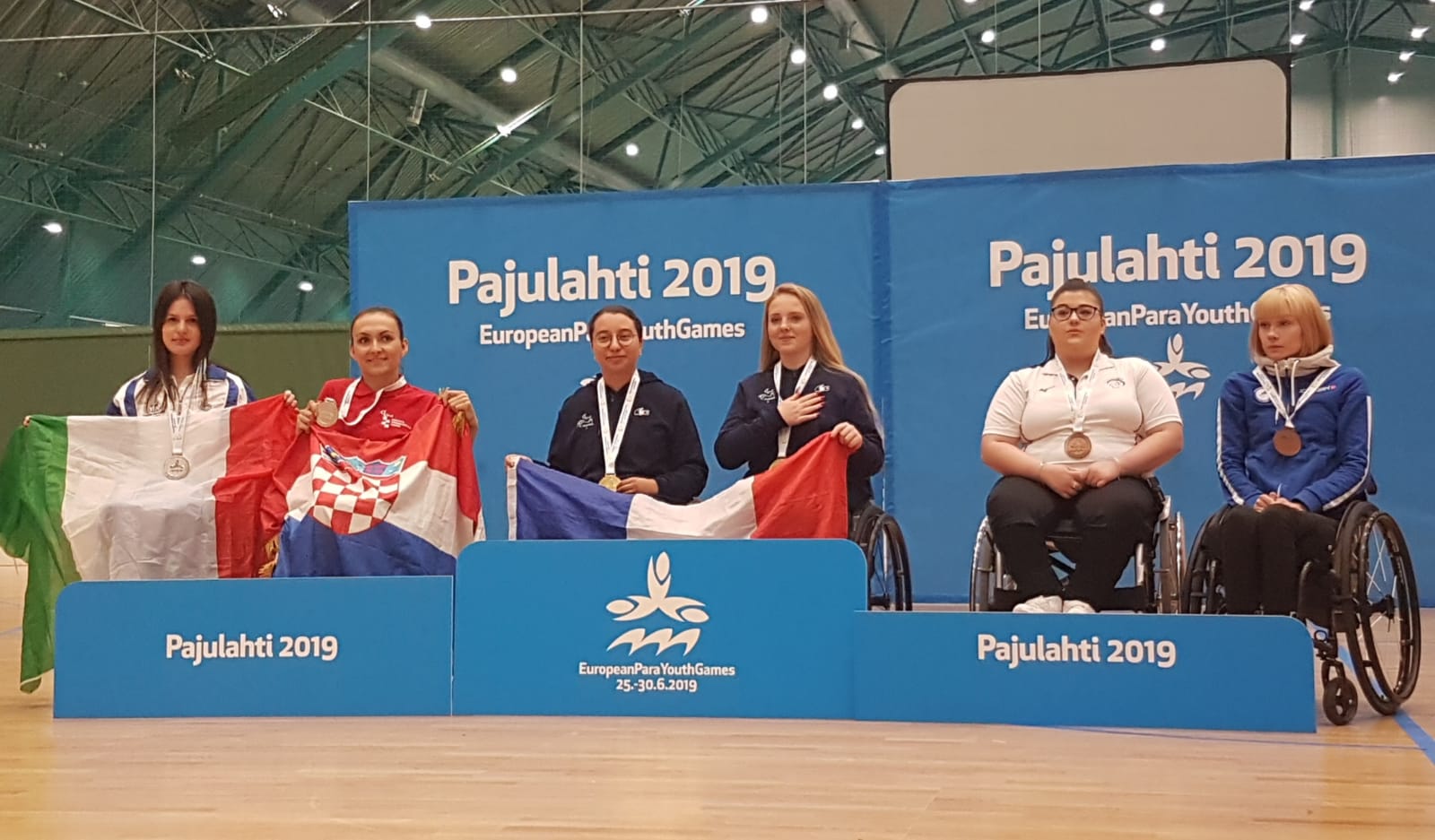 Podio a squadre femminile di classe 1 5 EPYG Lahti 2019