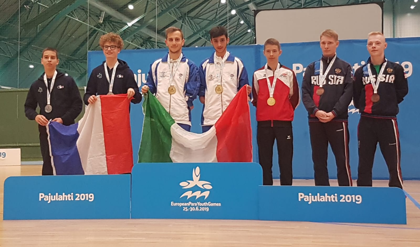 Podio a squadre maschile di classe 9 10 EPYG Lahti 2019