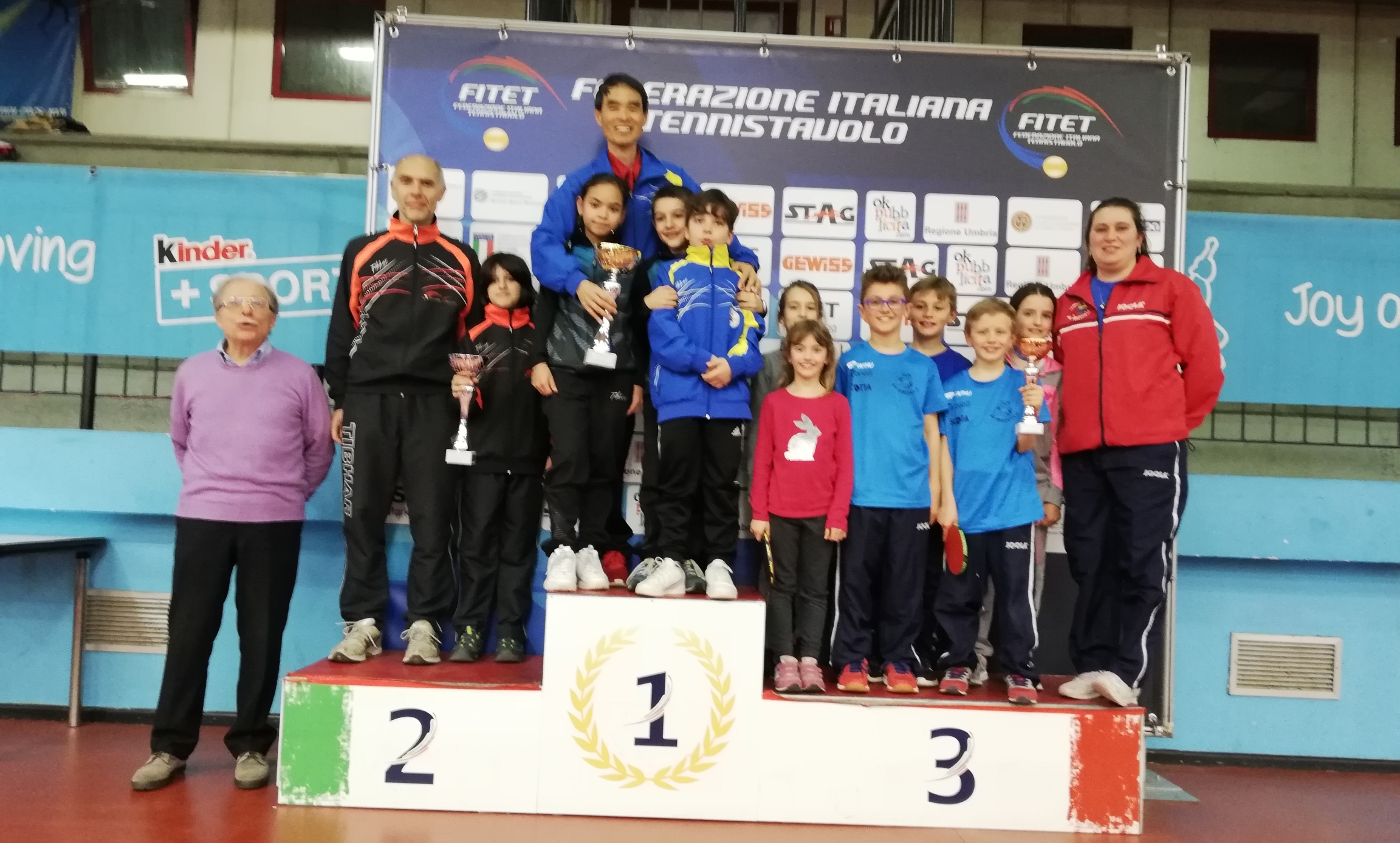 Podio classiica per società torneo nazionale di Terni febbraio 2020