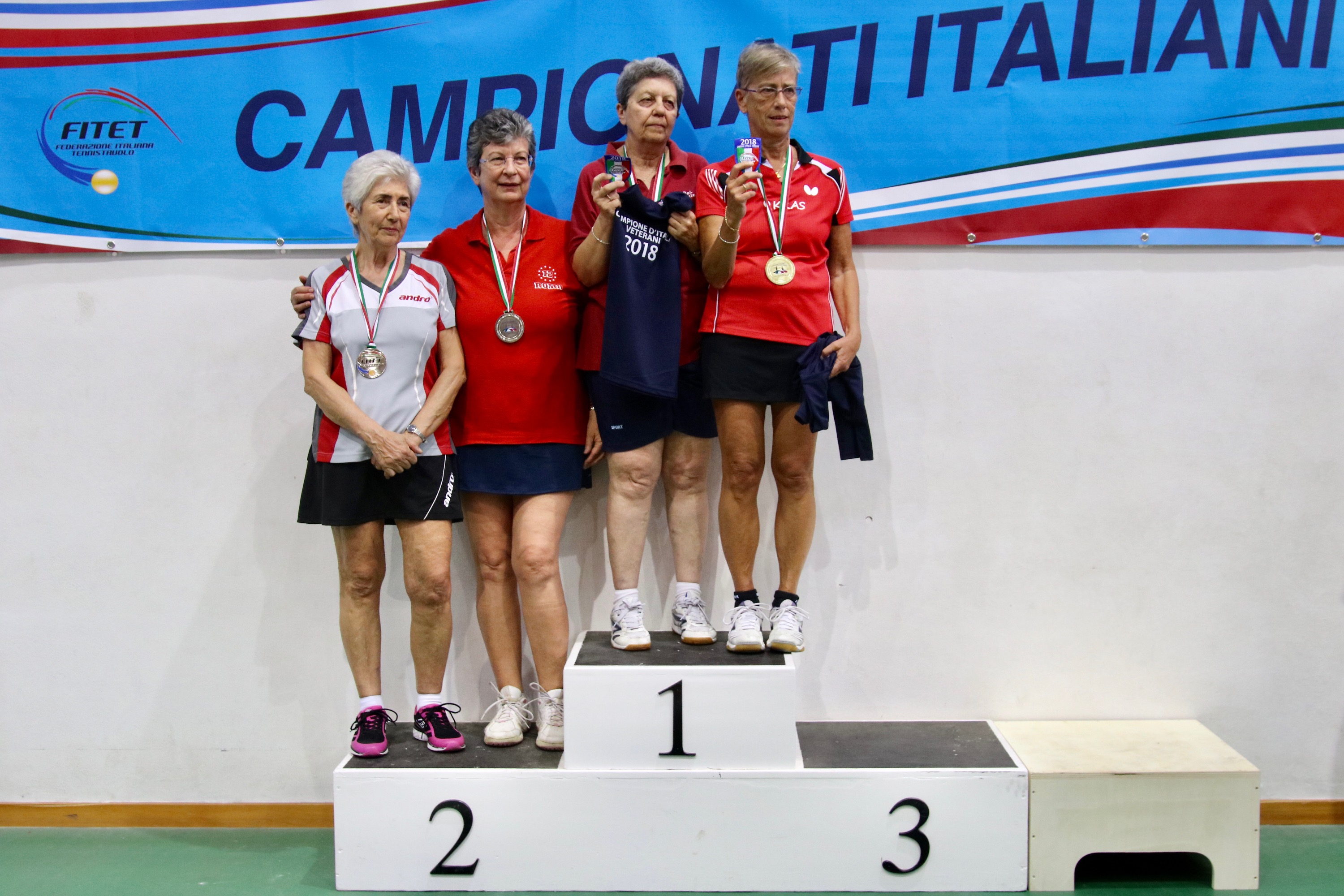 Podio doppio femminile Over 65 Porto Santo Stefano 2018