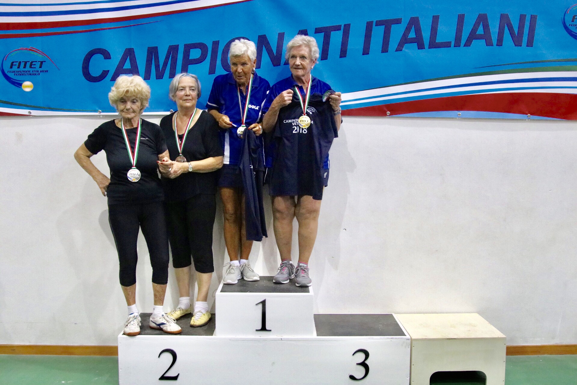 Podio doppio femminile Over 75 Porto Santo Stefano 2018