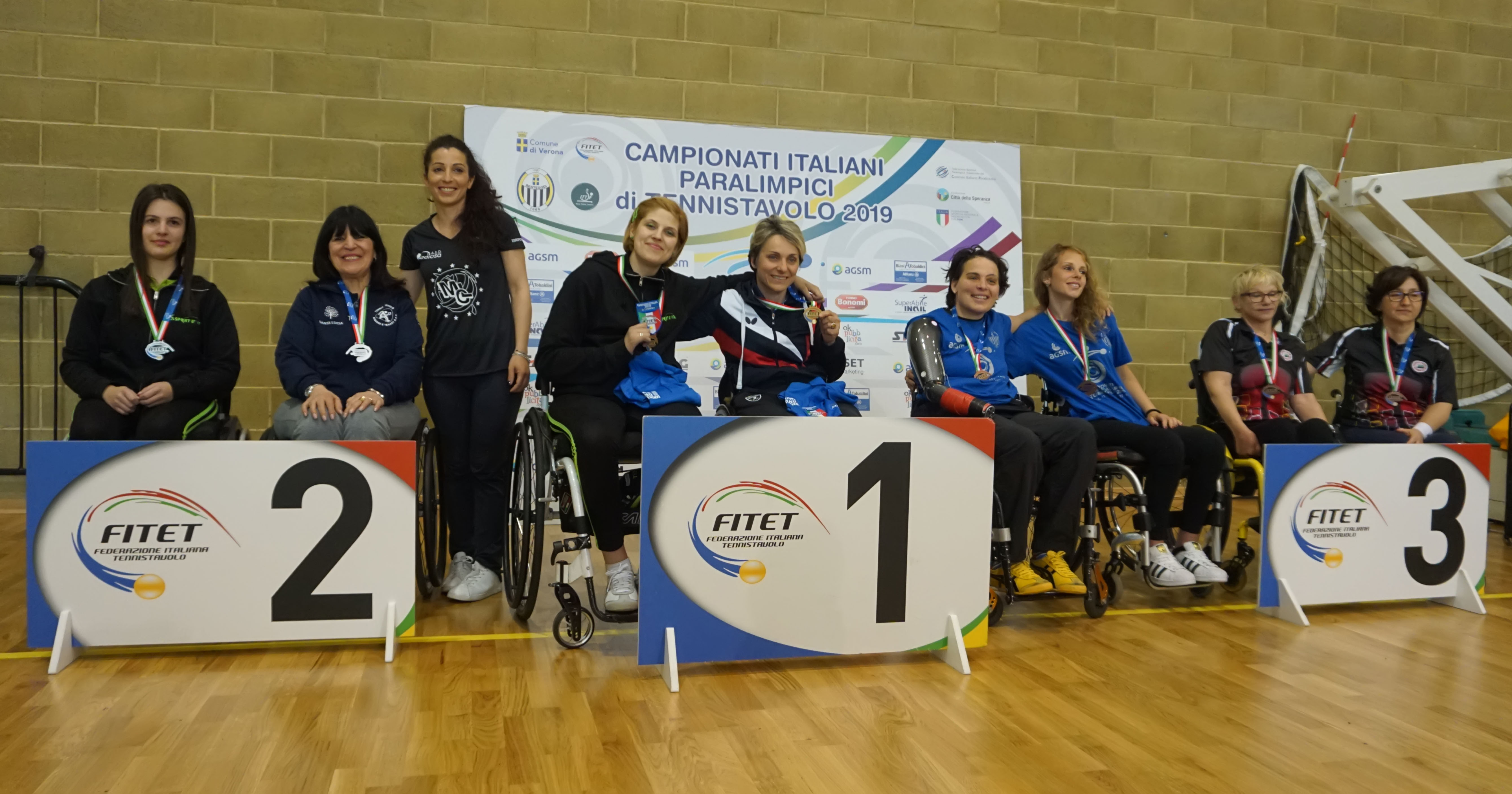 Podio doppio femminile classe 1 5 Verona 2019