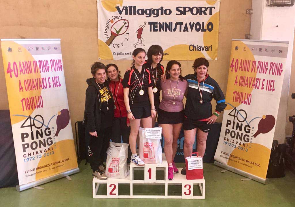 Podio doppio femminile di quinta categoria di Chiavari gennaio 2018