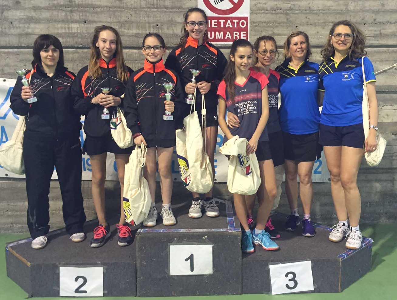 Podio doppio femminile quinta categoria Campo Ligure aprile 2018