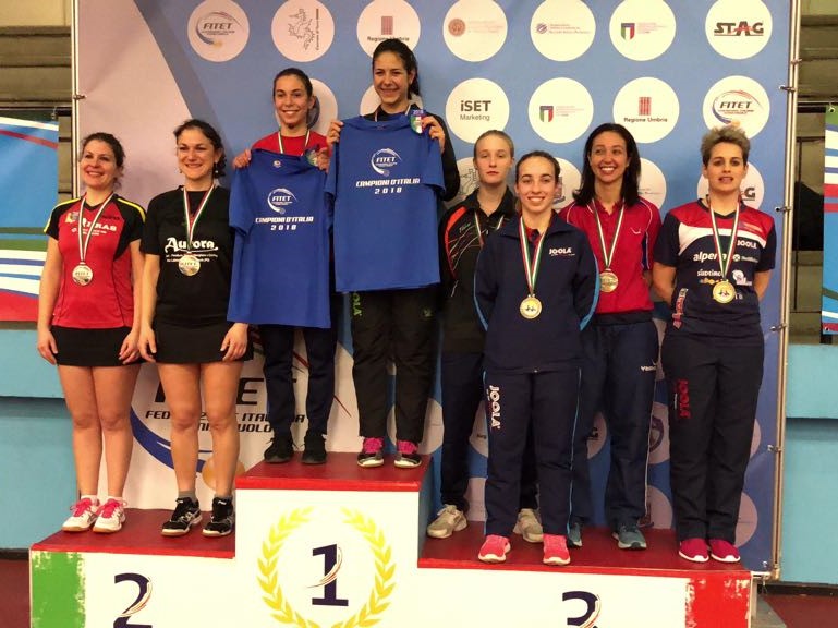 Podio doppio femminile seconda categoria Terni 2018