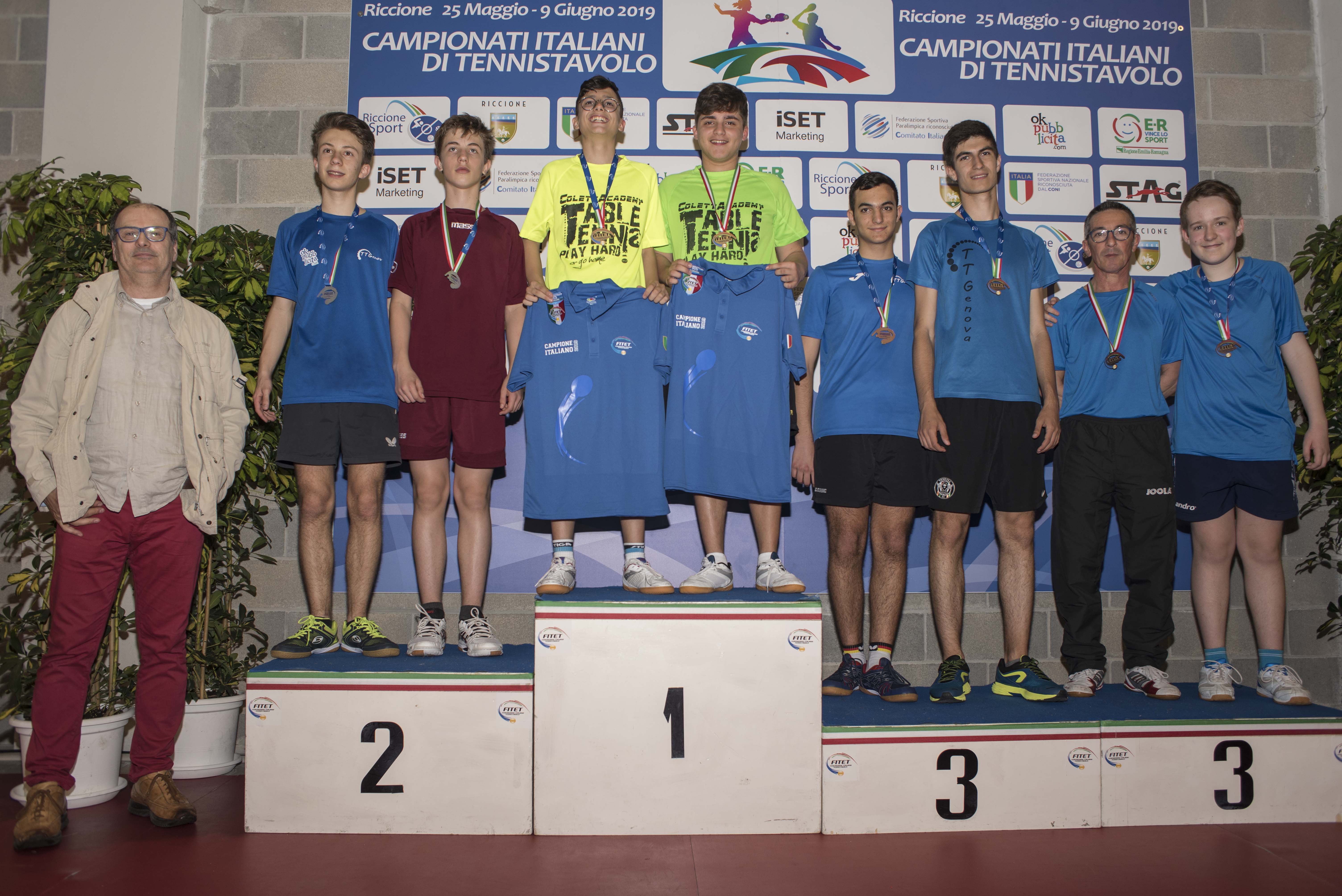 Podio doppio maschile di quinta categorie Riccione 2019