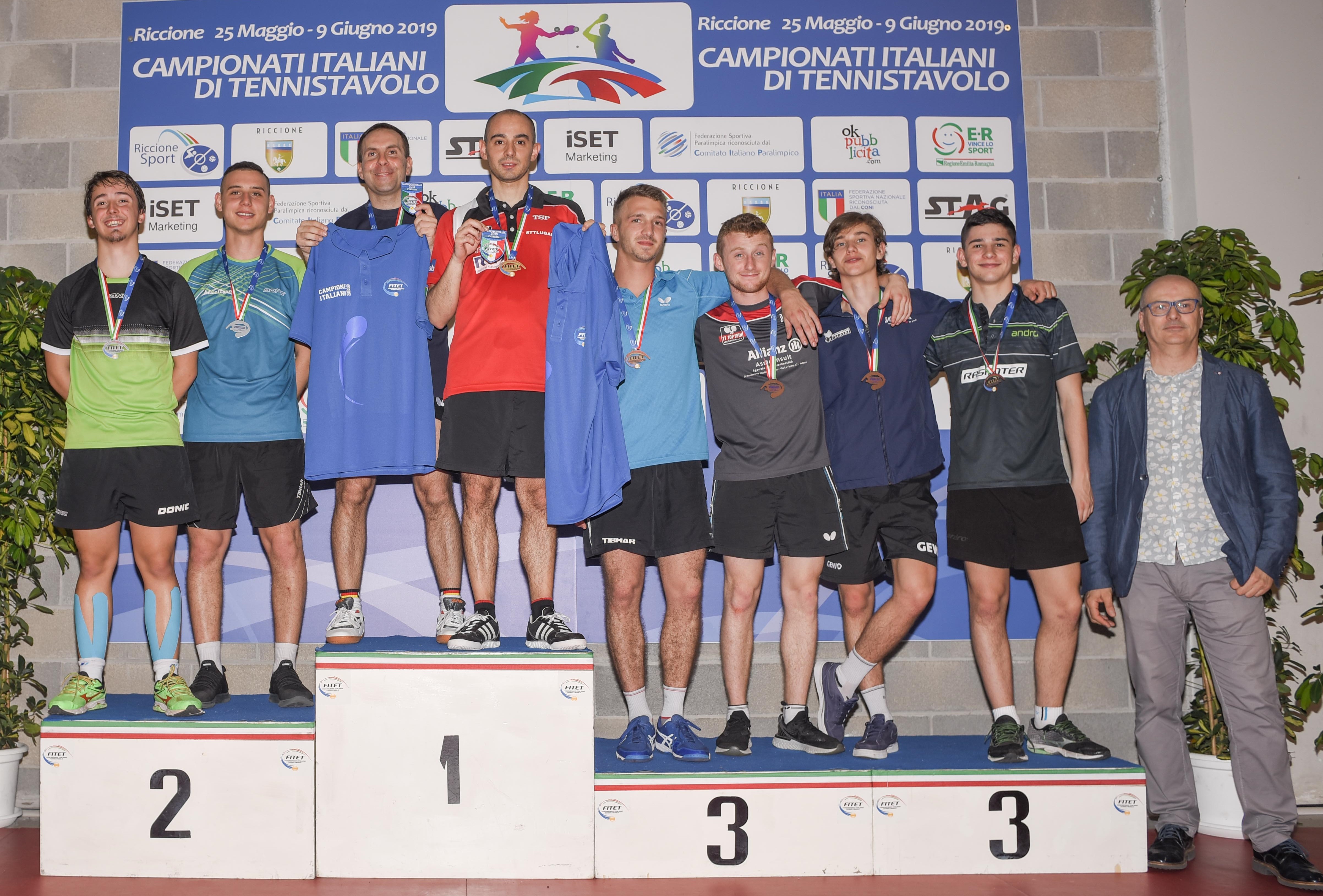 Podio doppio maschile di seconda categoria Riccione 2019