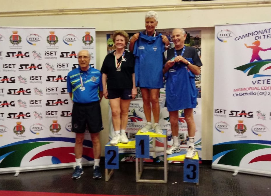 Podio doppio misto Over 75 Orbetello 2019