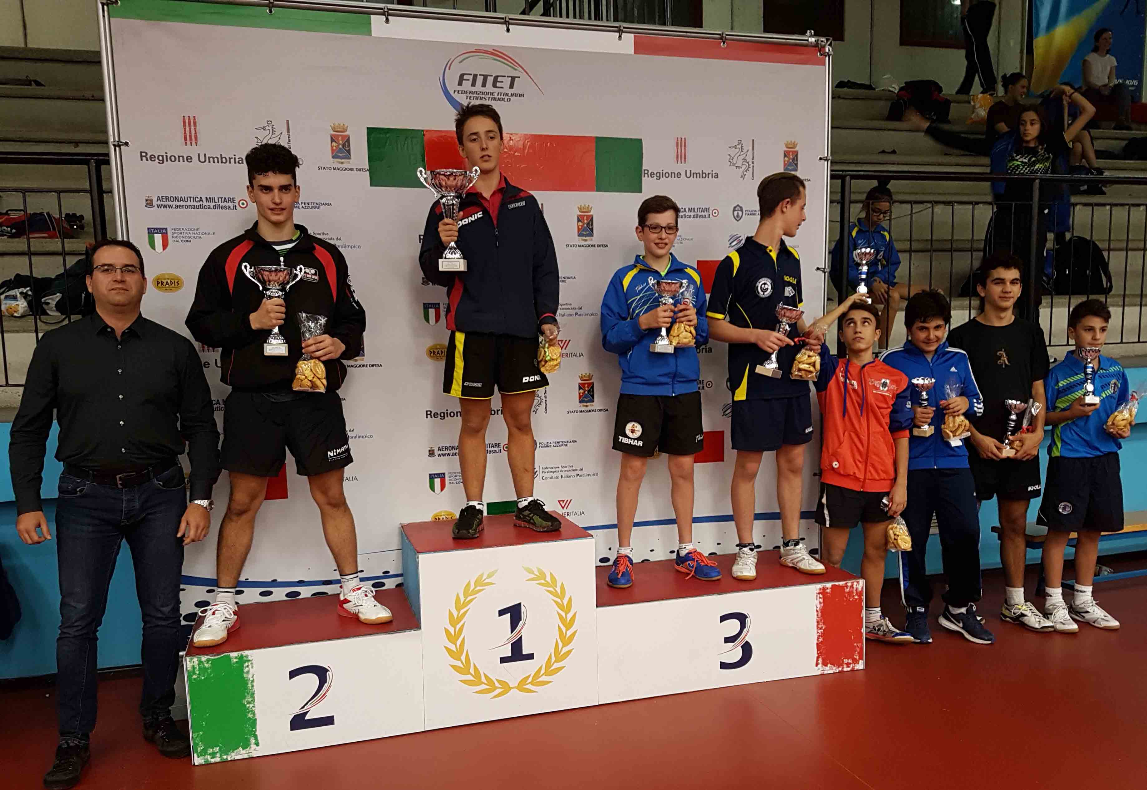 Podio singolare Allievi Terni ottobre 2017