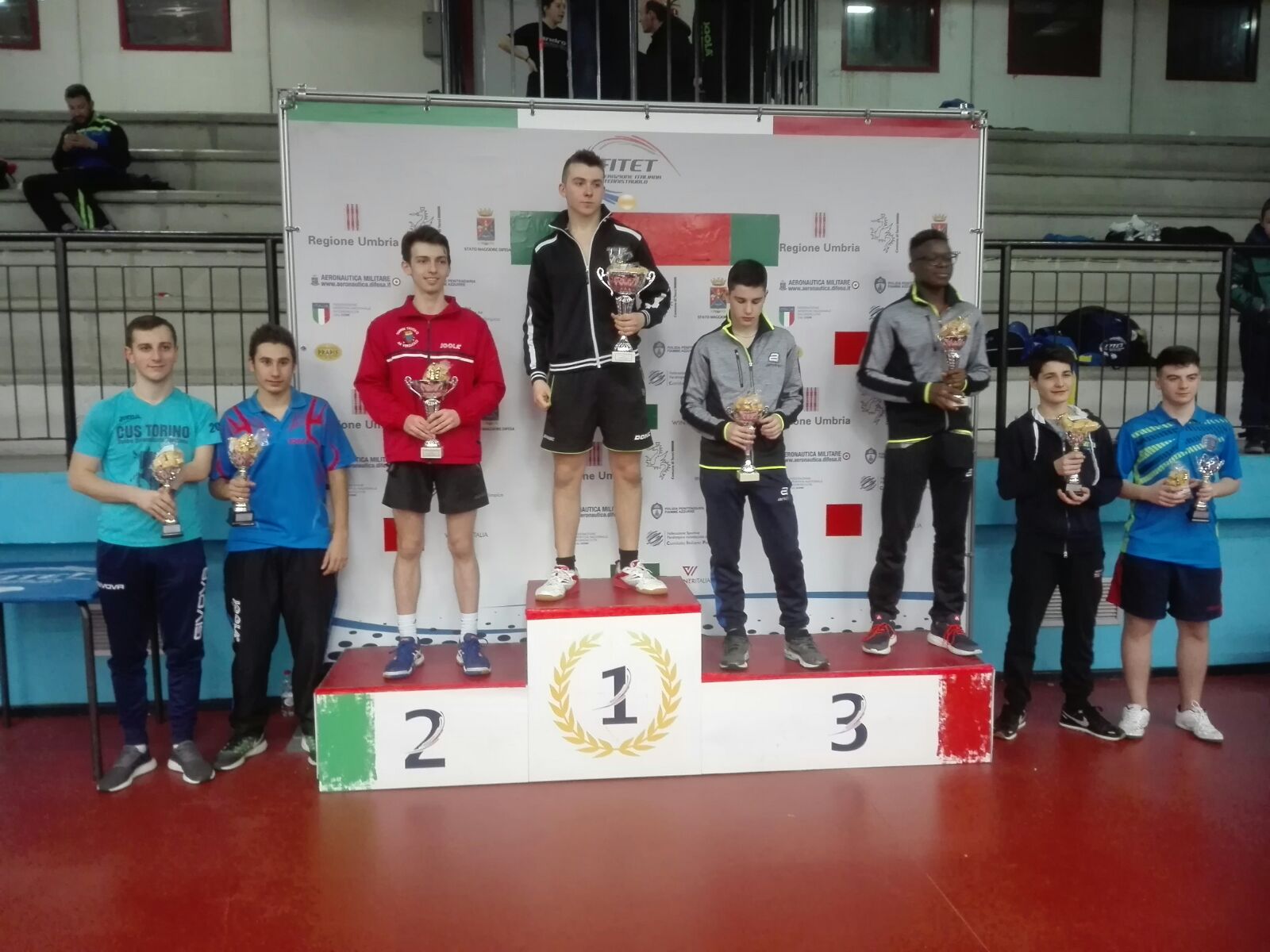 Podio singolare Juniores maschile Terni febbraio 2018
