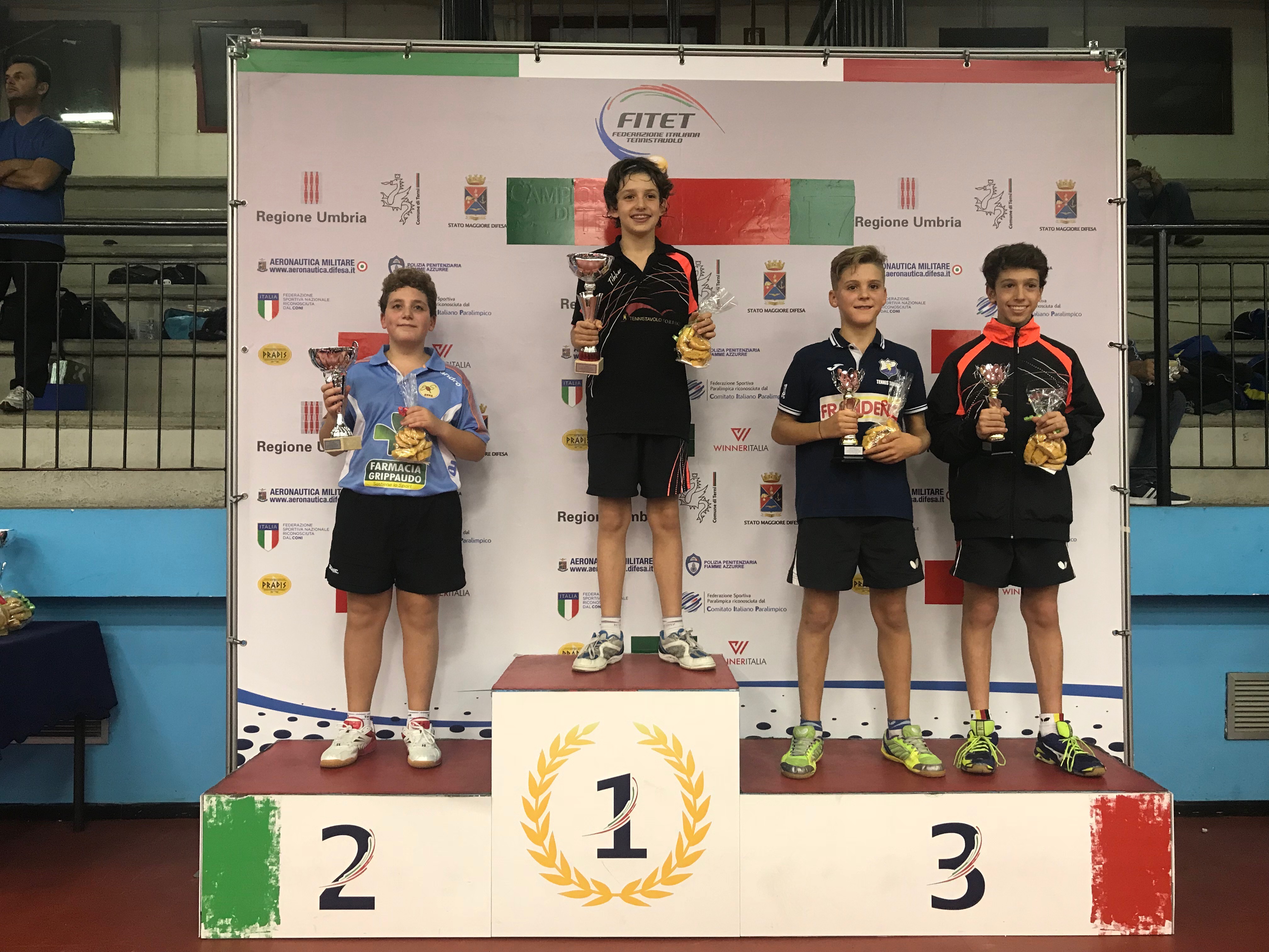 Podio singolare Ragazzi Terni ottobre 2017