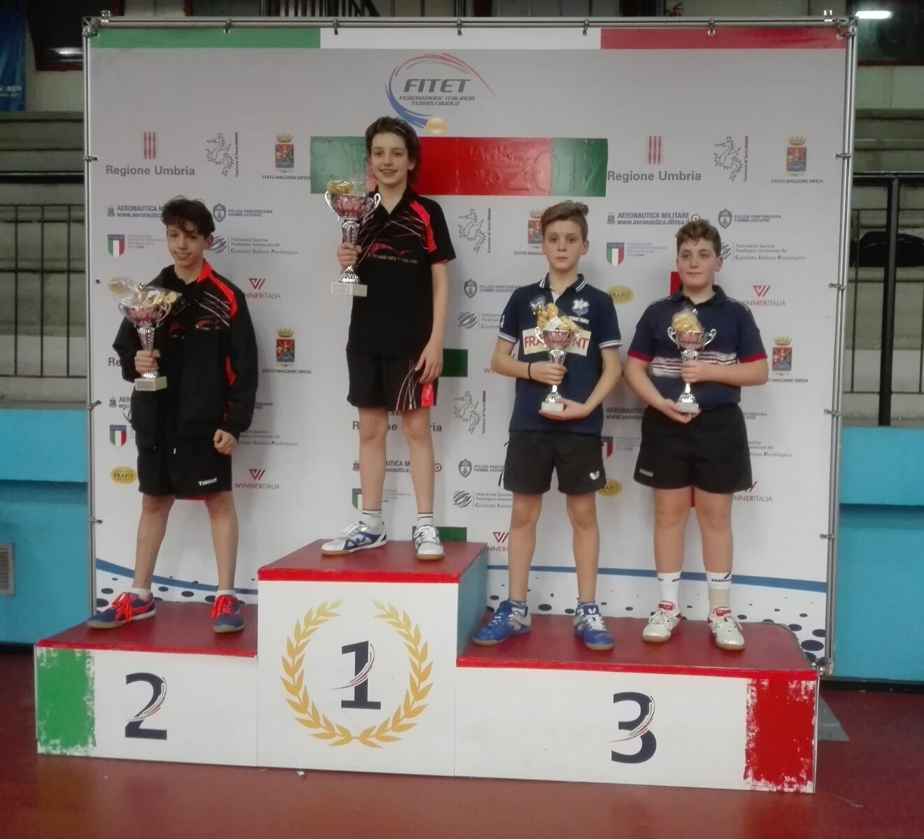 Podio singolare Ragazzi febbraio 2018