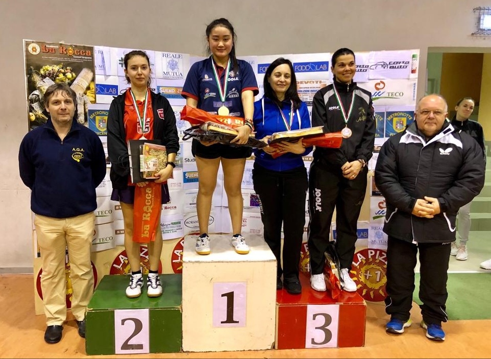 Podio singolare di 3ª categoria femminile Open Cortemaggiore dicembre 2018