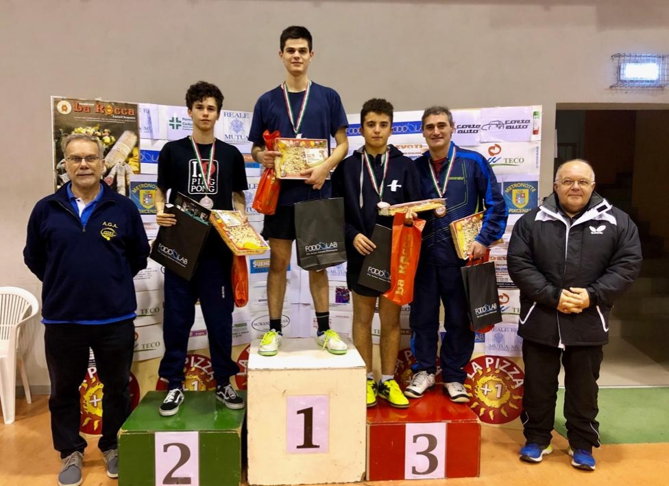 Podio singolare di 4ª 5ª categoria maschile Open Cortemaggiore dicembre 2018