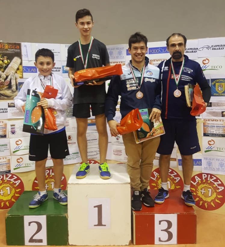 Podio singolare di 6ª categoria maschile Open Cortemaggiore dicembre 2018