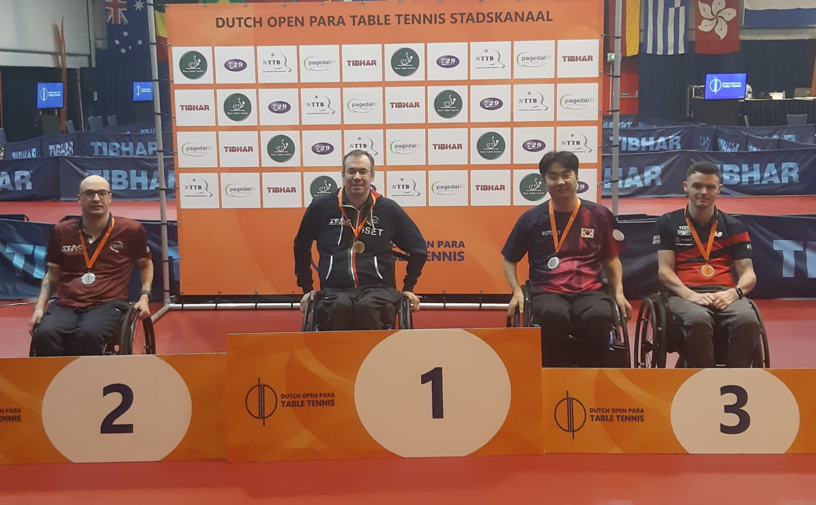 Podio singolare di classe 1 Open di Olanda paralimpico 2019