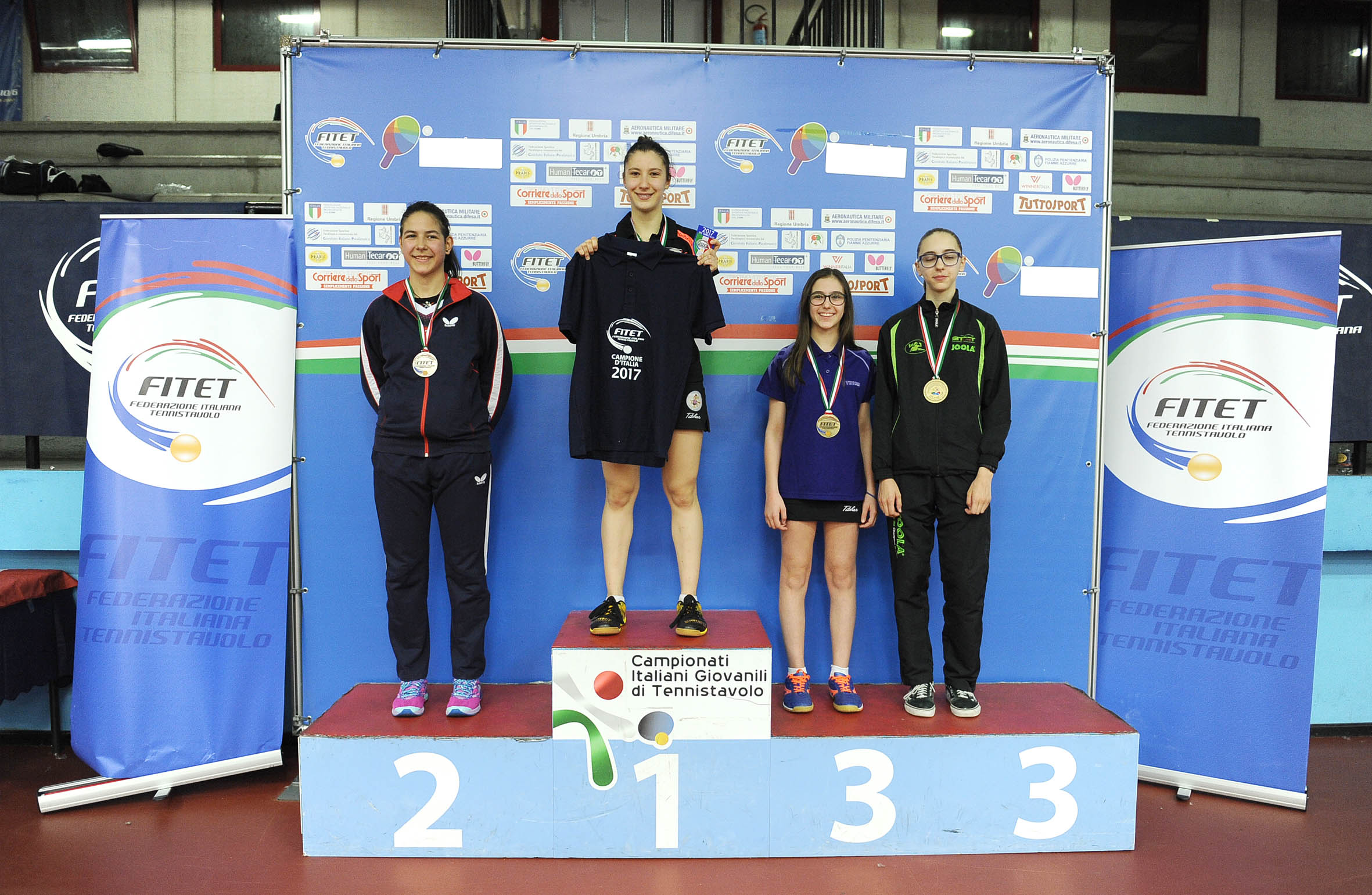 Podio singolare femminile Allieve Terni 2017