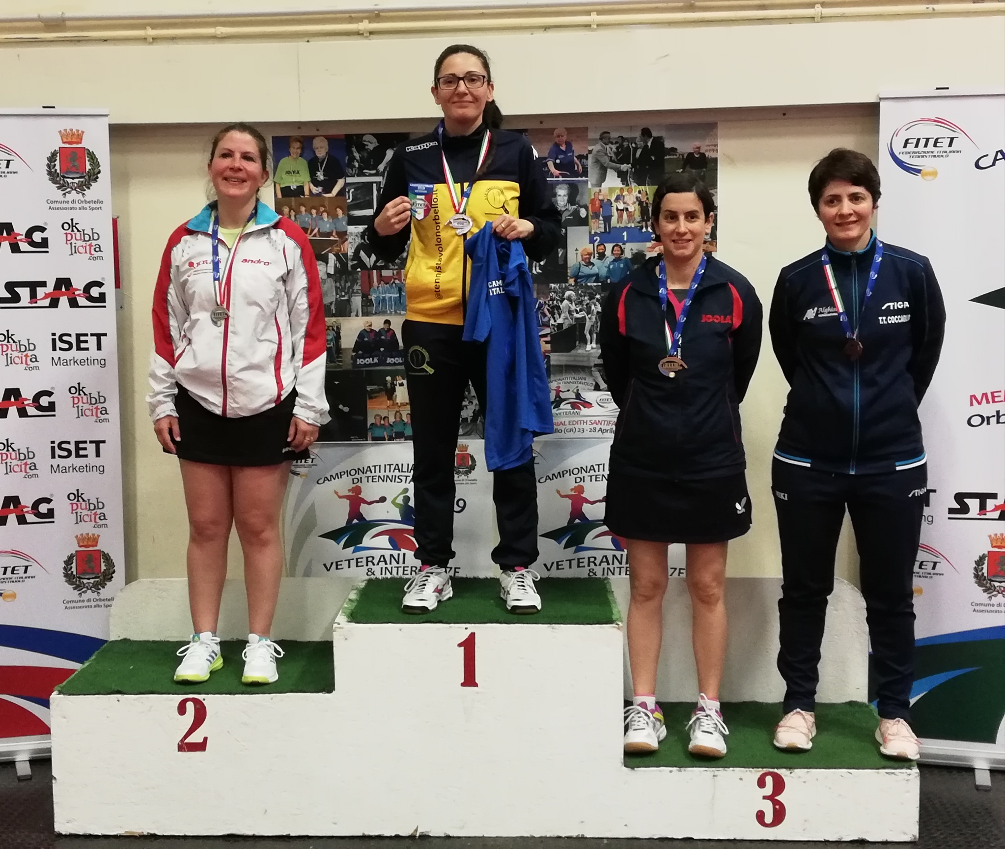 Podio singolare femminile Over 40 Orbetello 2019