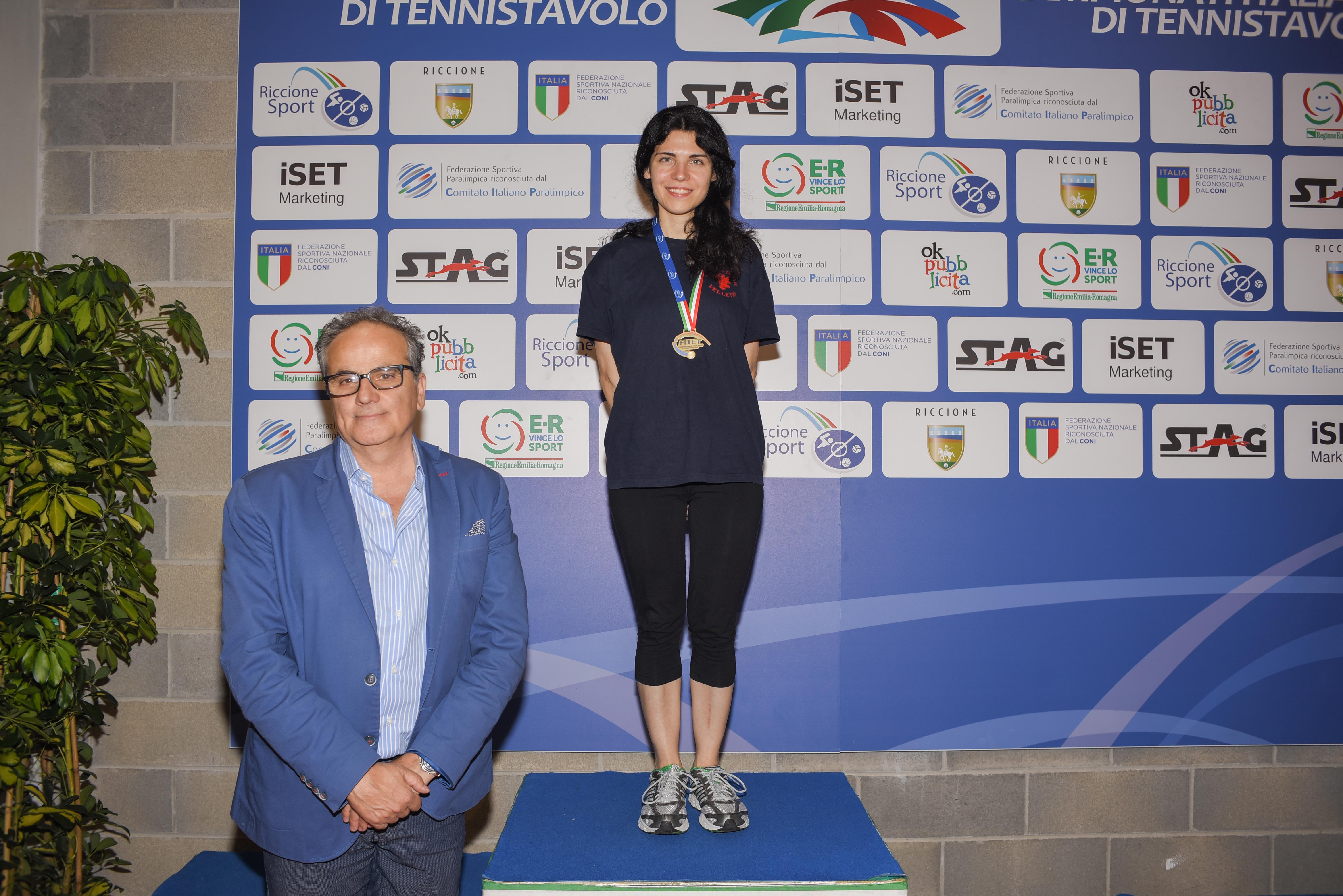 Podio singolare femminile Over 501 EPS Riccione 2019