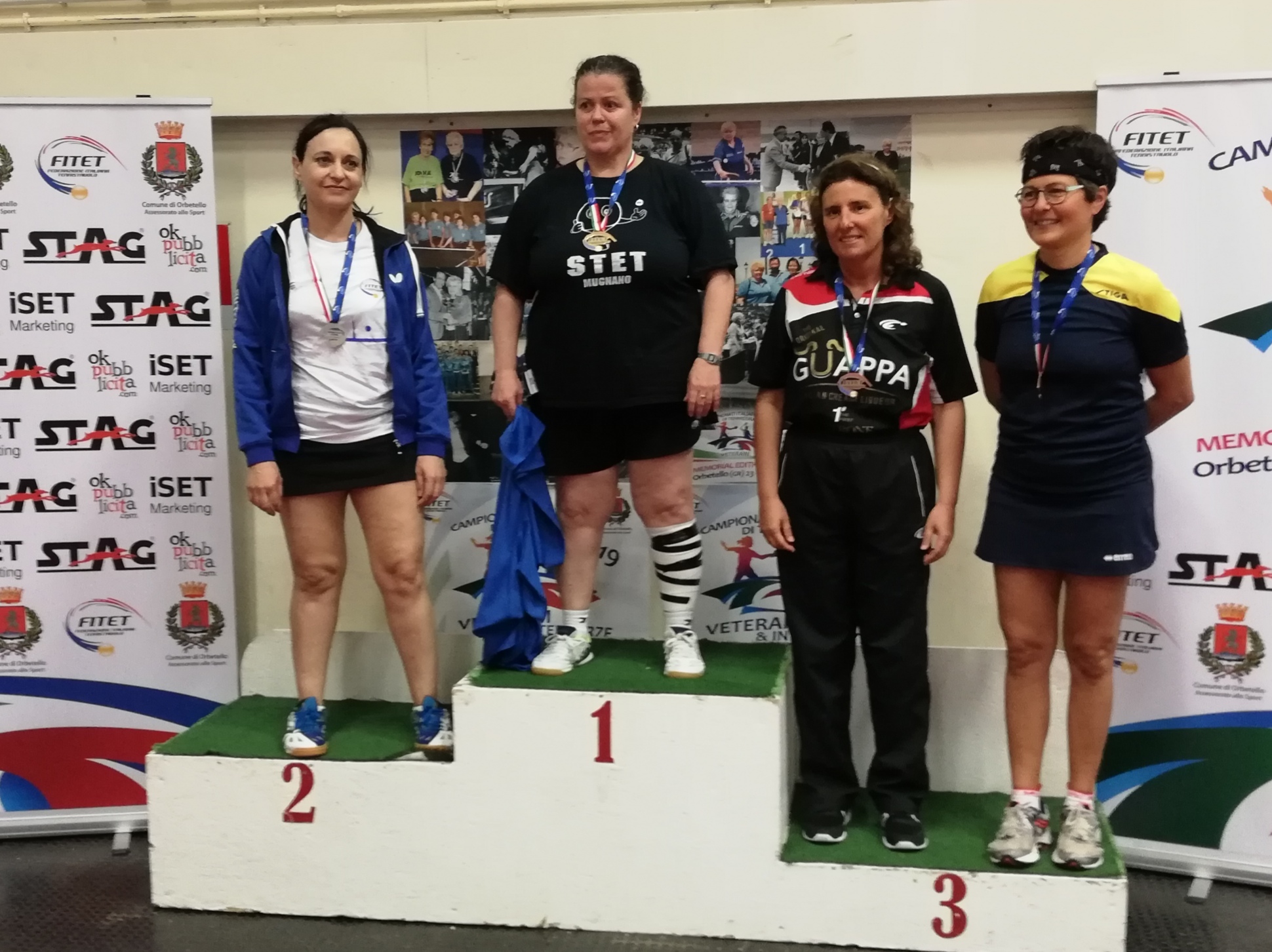 Podio singolare femminile Over 50 Orbetello 2019