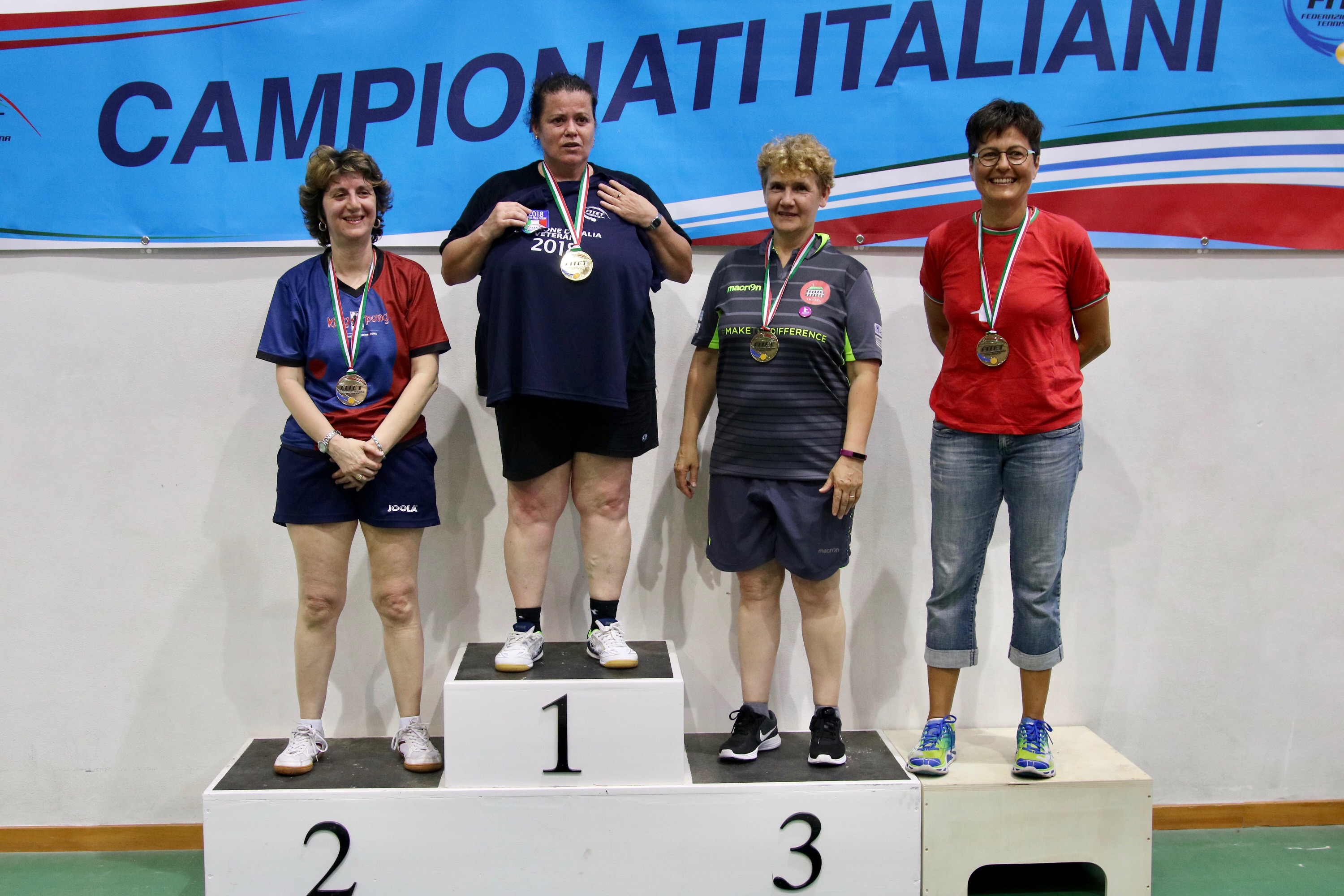 Podio singolare femminile Over 50 Porto Santo Stefano 2018